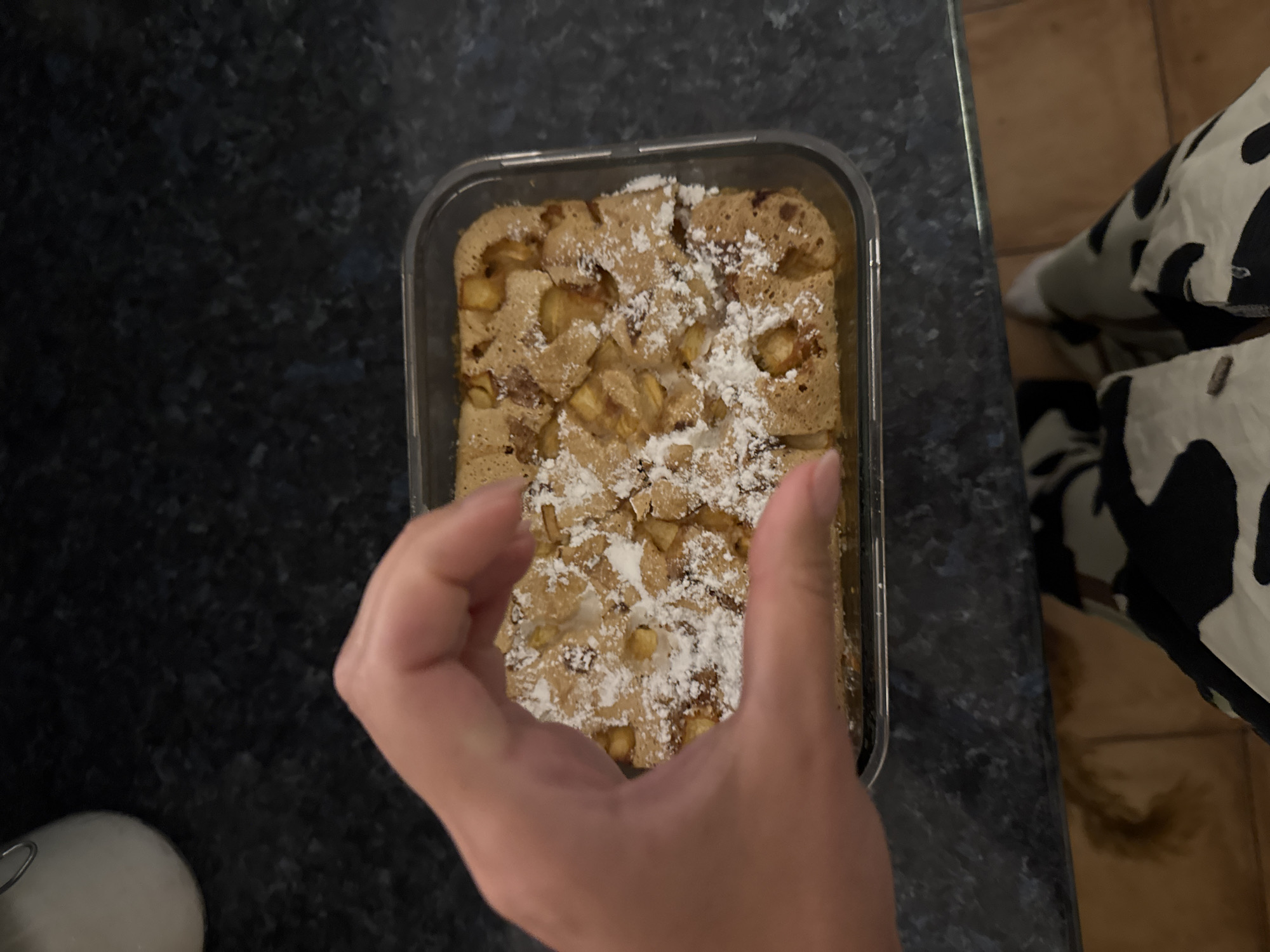Home baker documents fresh dessert in Sutomore, Montenegro