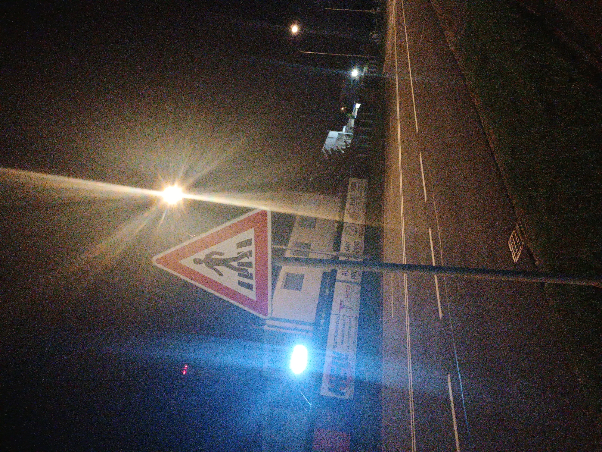 Nighttime documentation walk captures urban scenes in Kroměříž, Czechia
