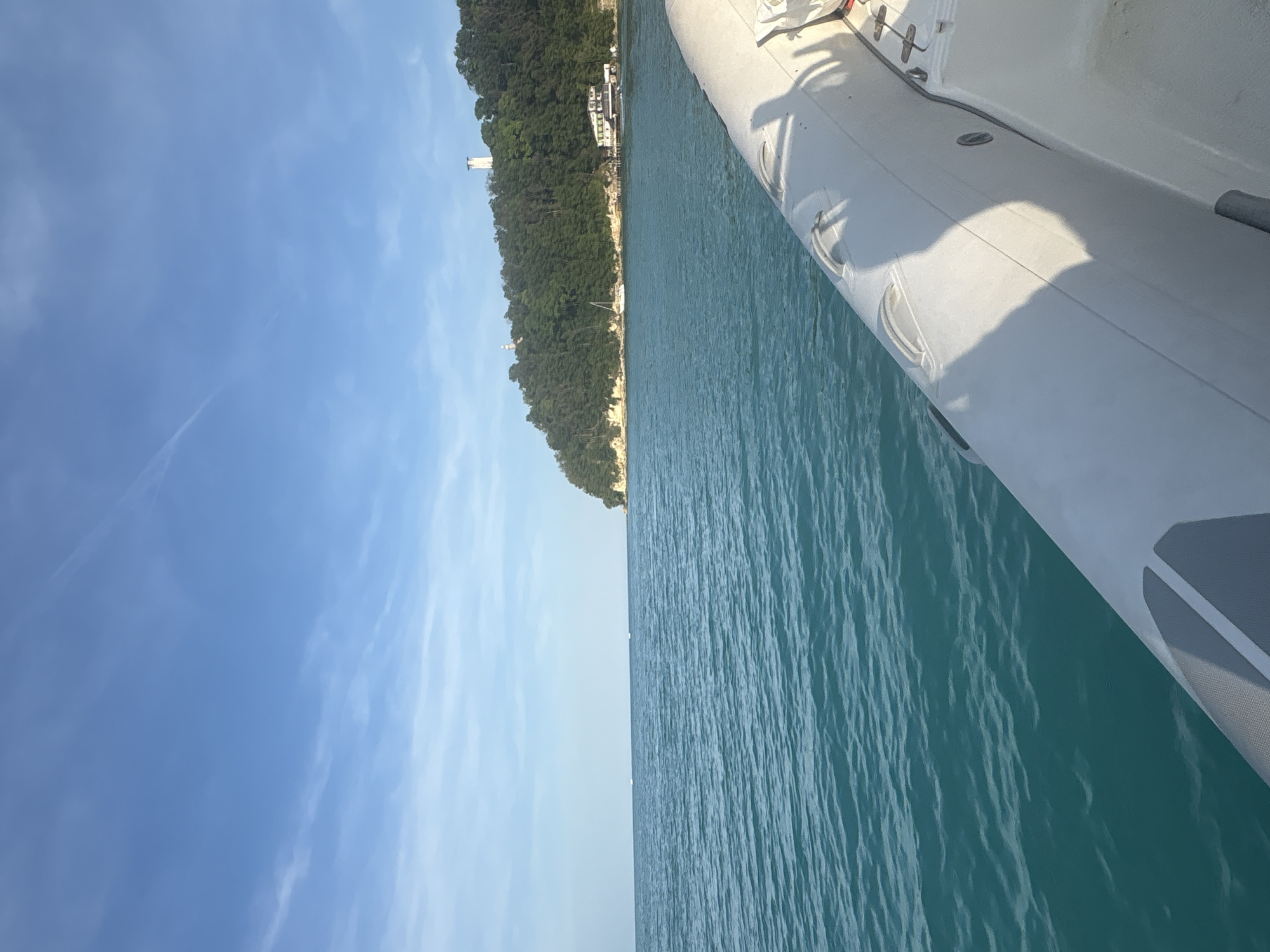 Recreational boating trip documented through coastal water views