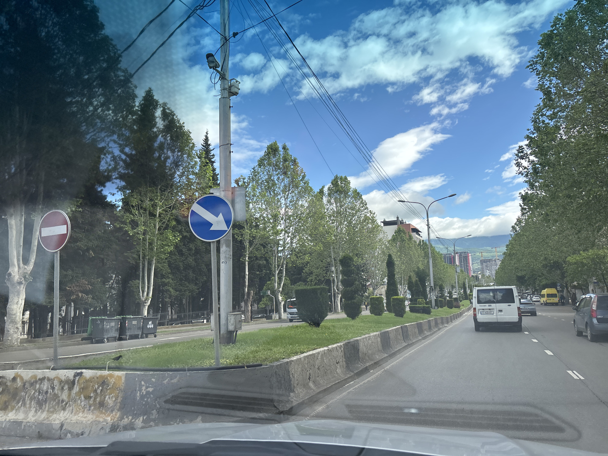 Morning rush hour traffic documented in Tbilisi, Georgia