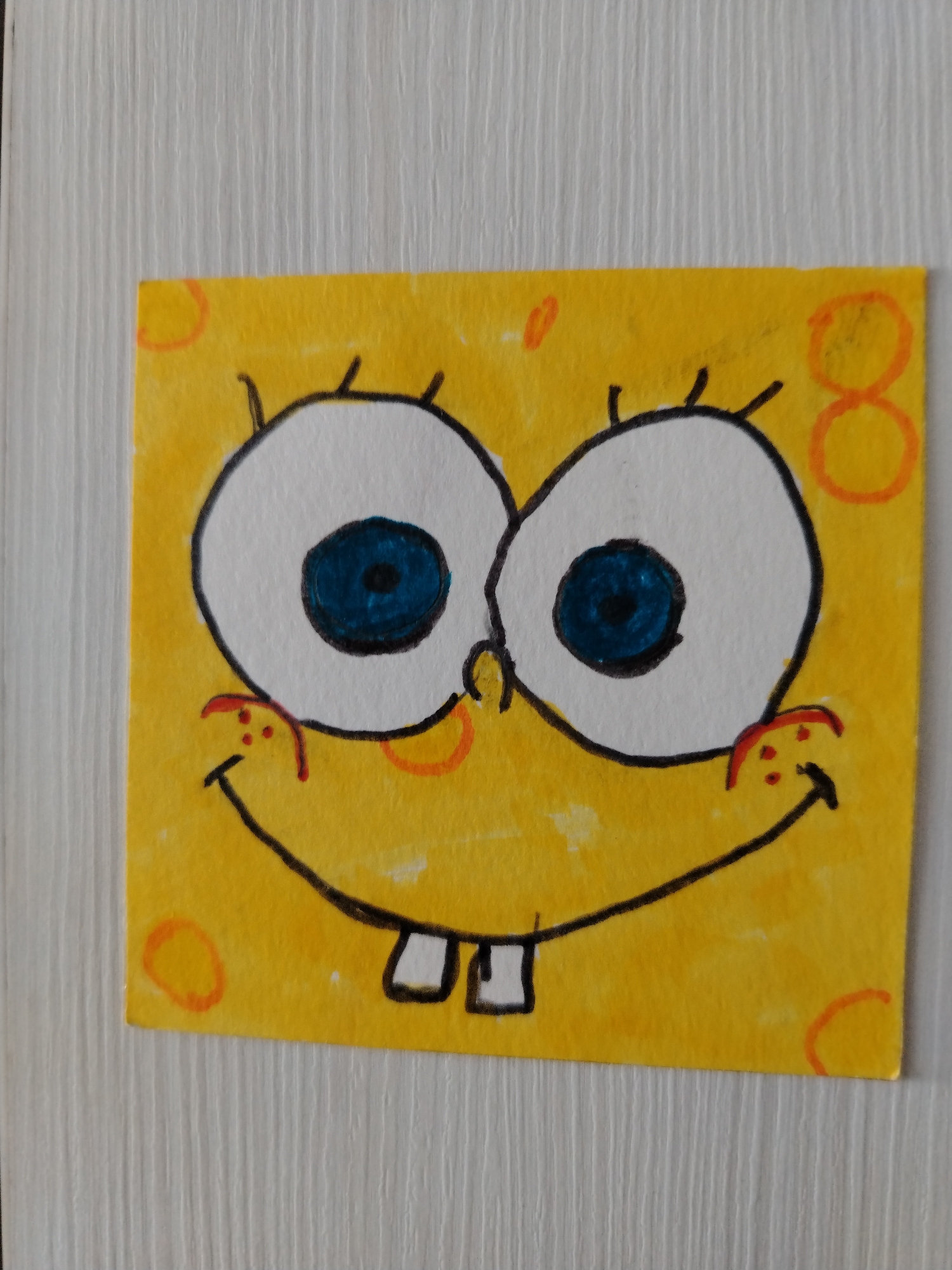 SpongeBob fan art and a home fish tank, same afternoon