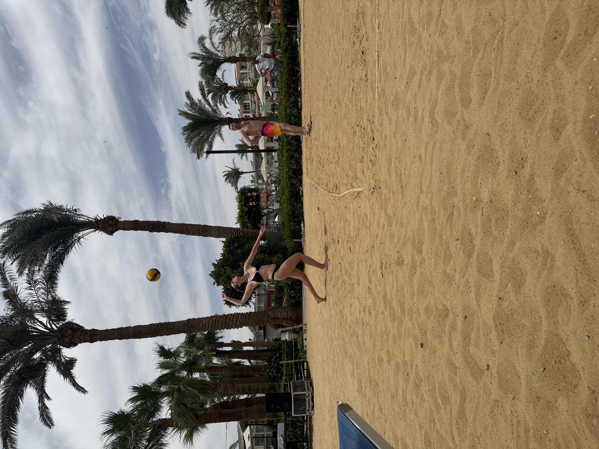 Beach volleyball game witnessed at Safaga resort Thursday morning