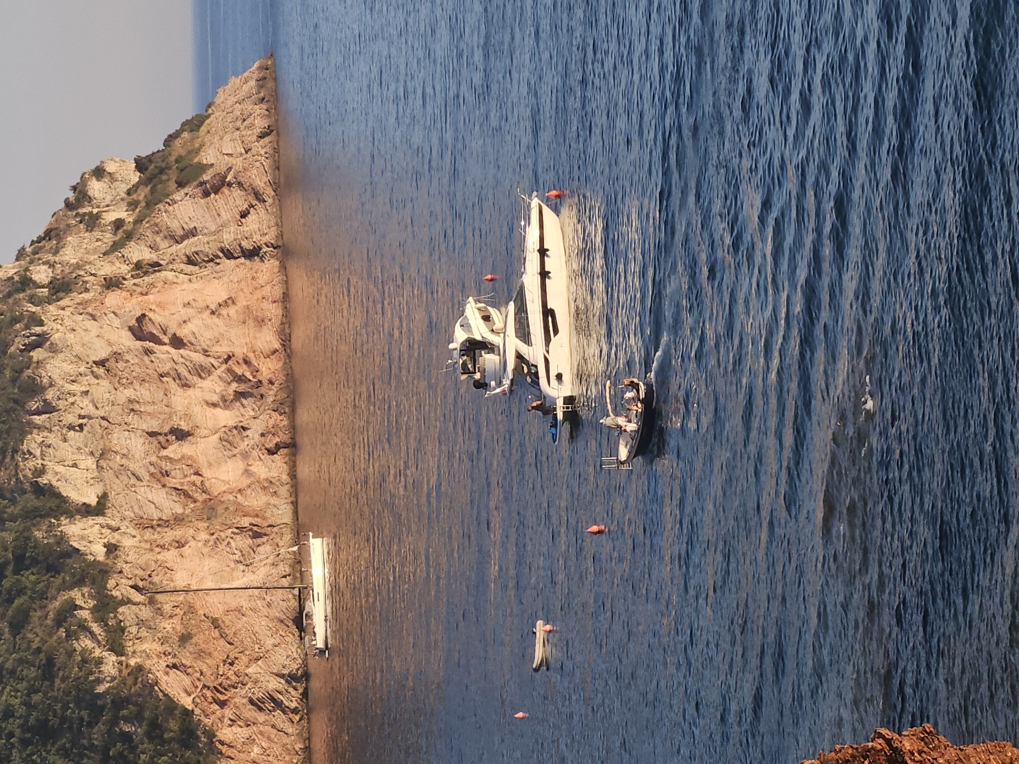 Quiet afternoon on the Adriatic at Sveti Stefan's pebble beach