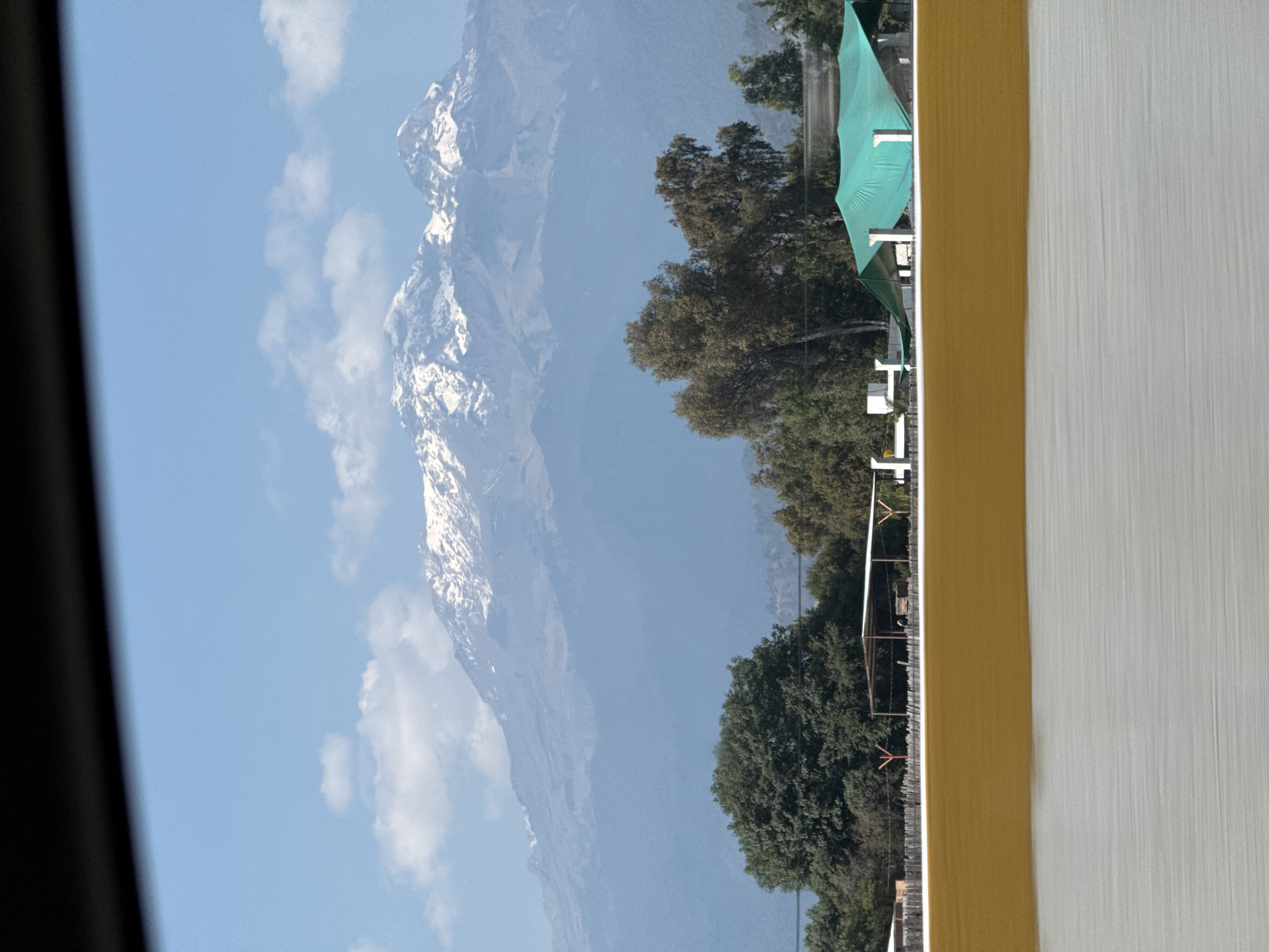 Snow-capped mountains viewed from San Matías Tlalancaleca, Mexico
