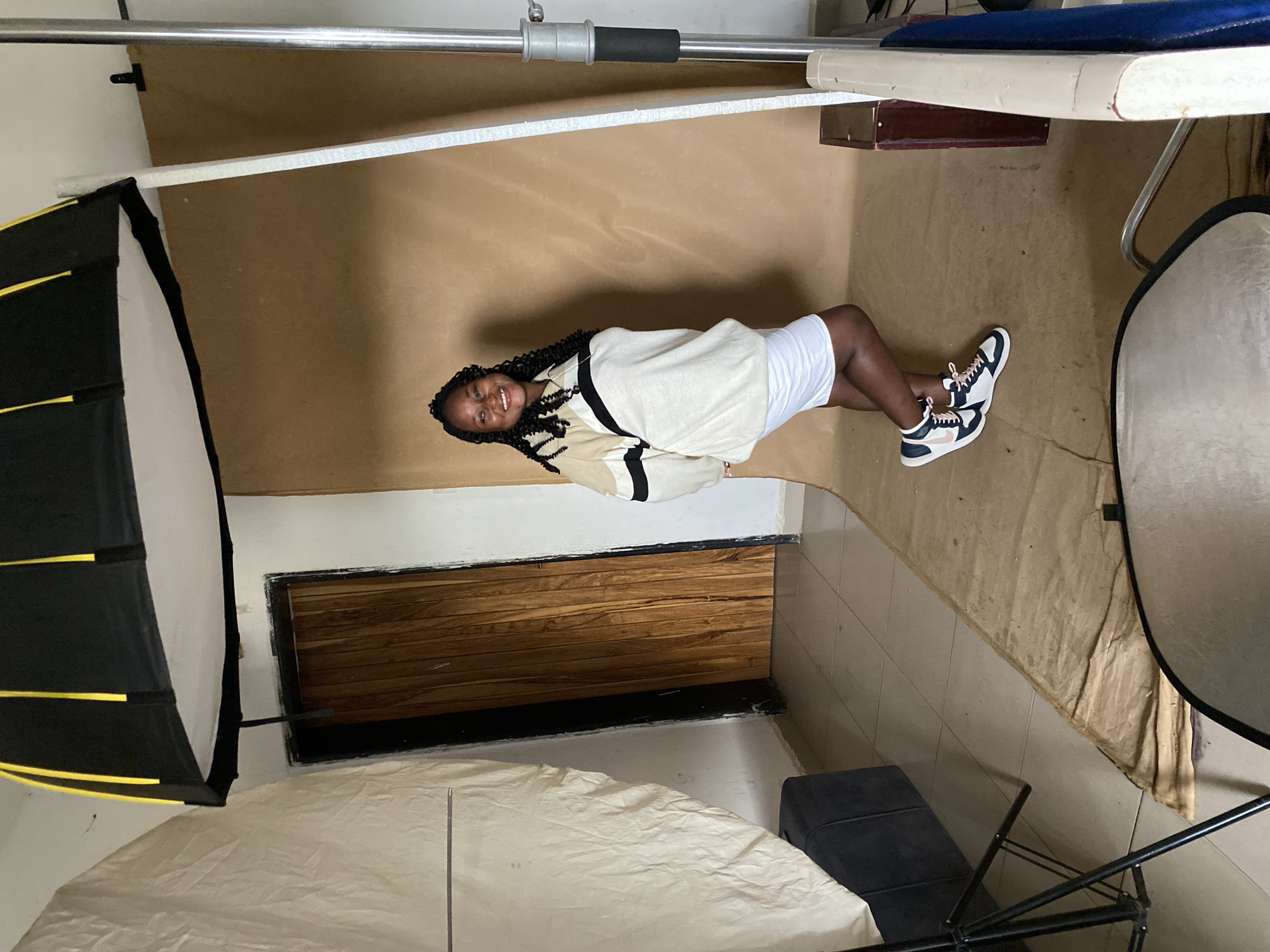 Photography session captured in makeshift studio in Jos, Nigeria