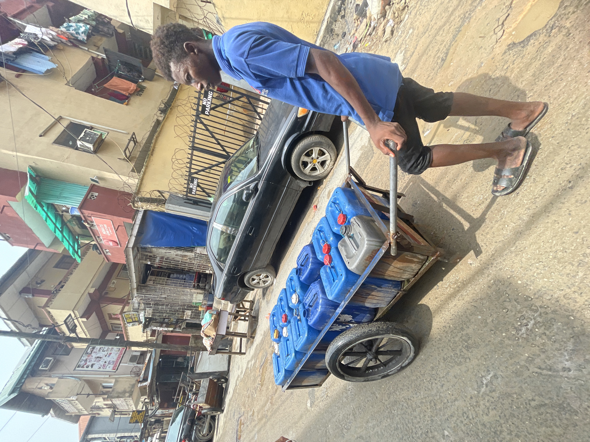 Street vendors conduct daily business across Lagos neighborhoods