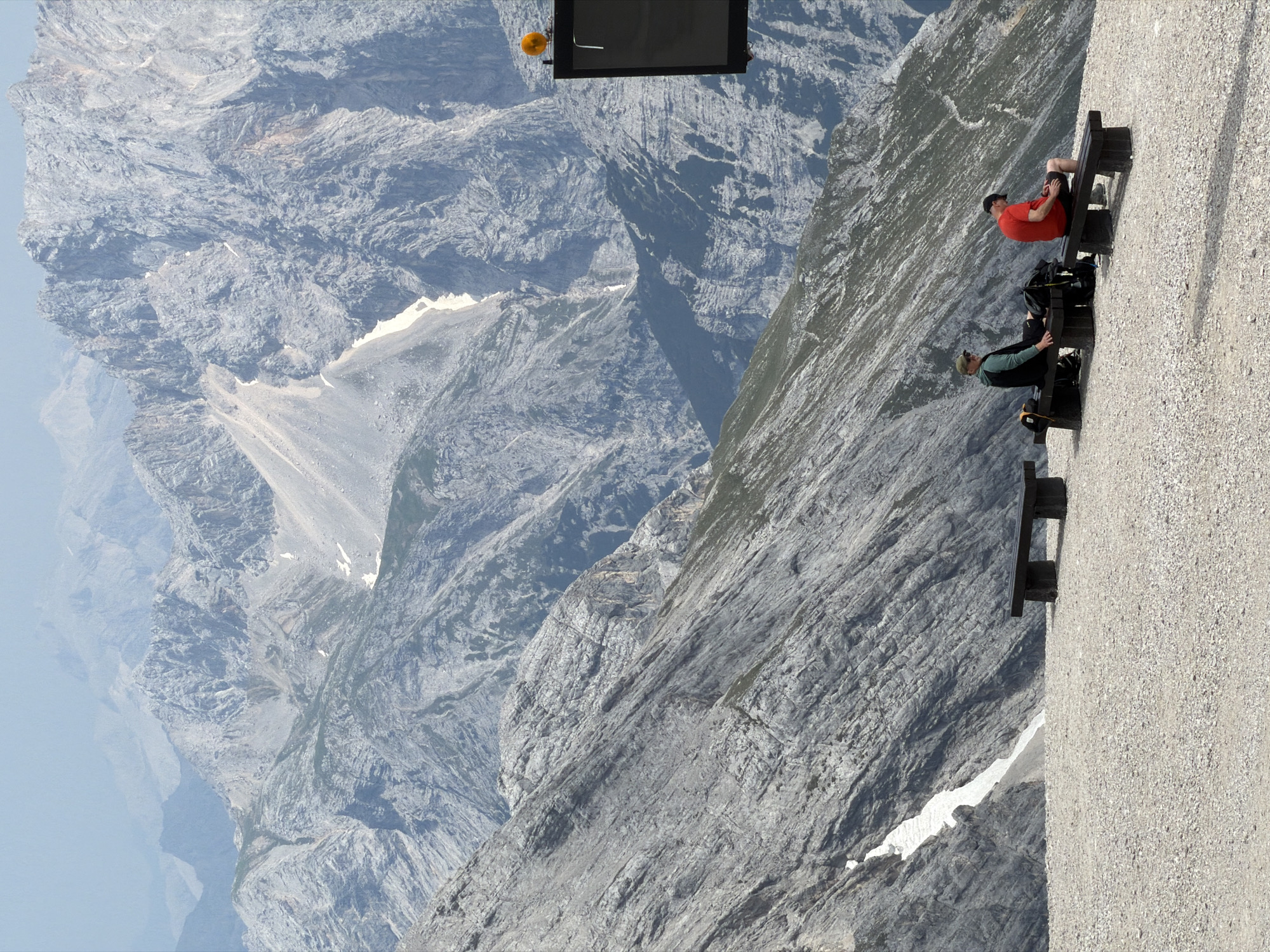 At the Zugspitze on a grey summer day