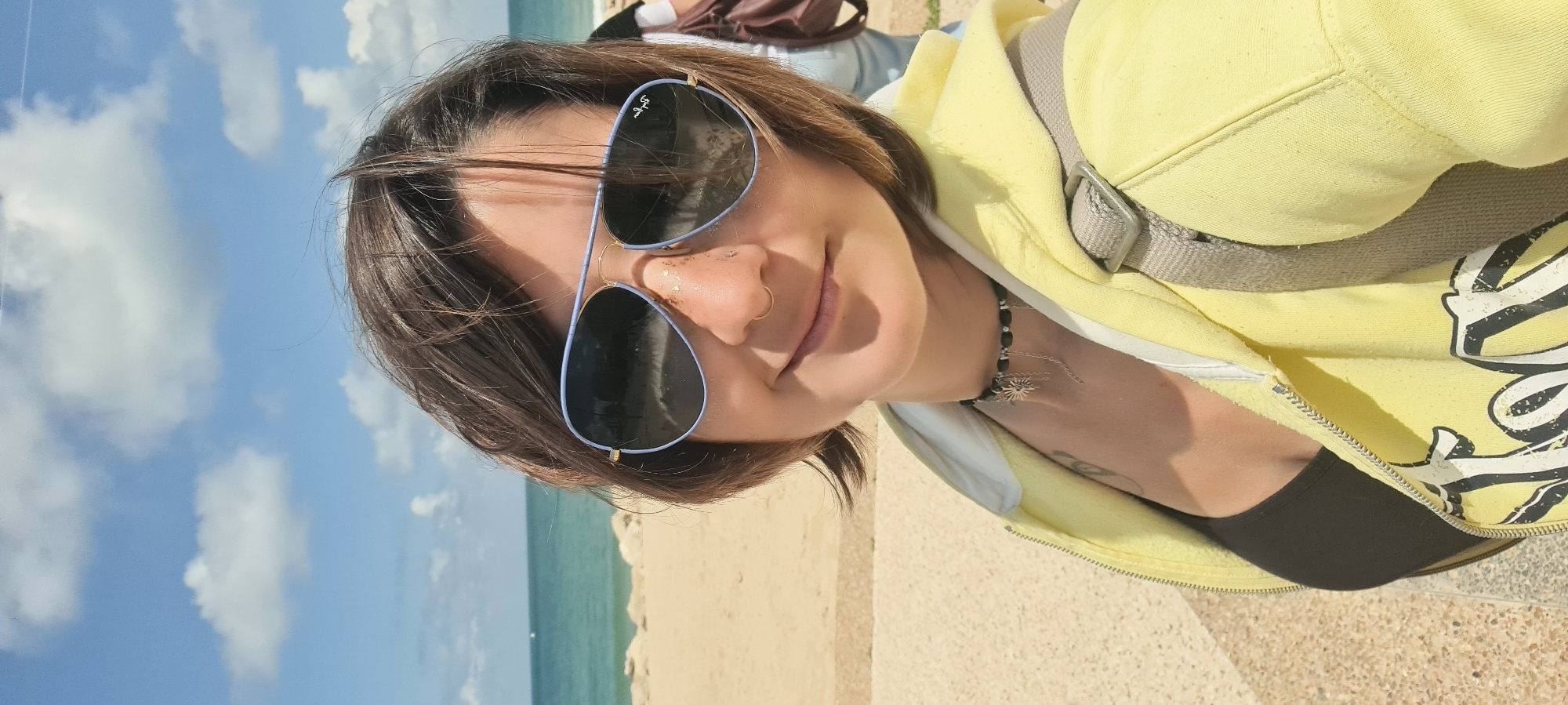 Woman and child enjoy morning beach visit in Ashkelon