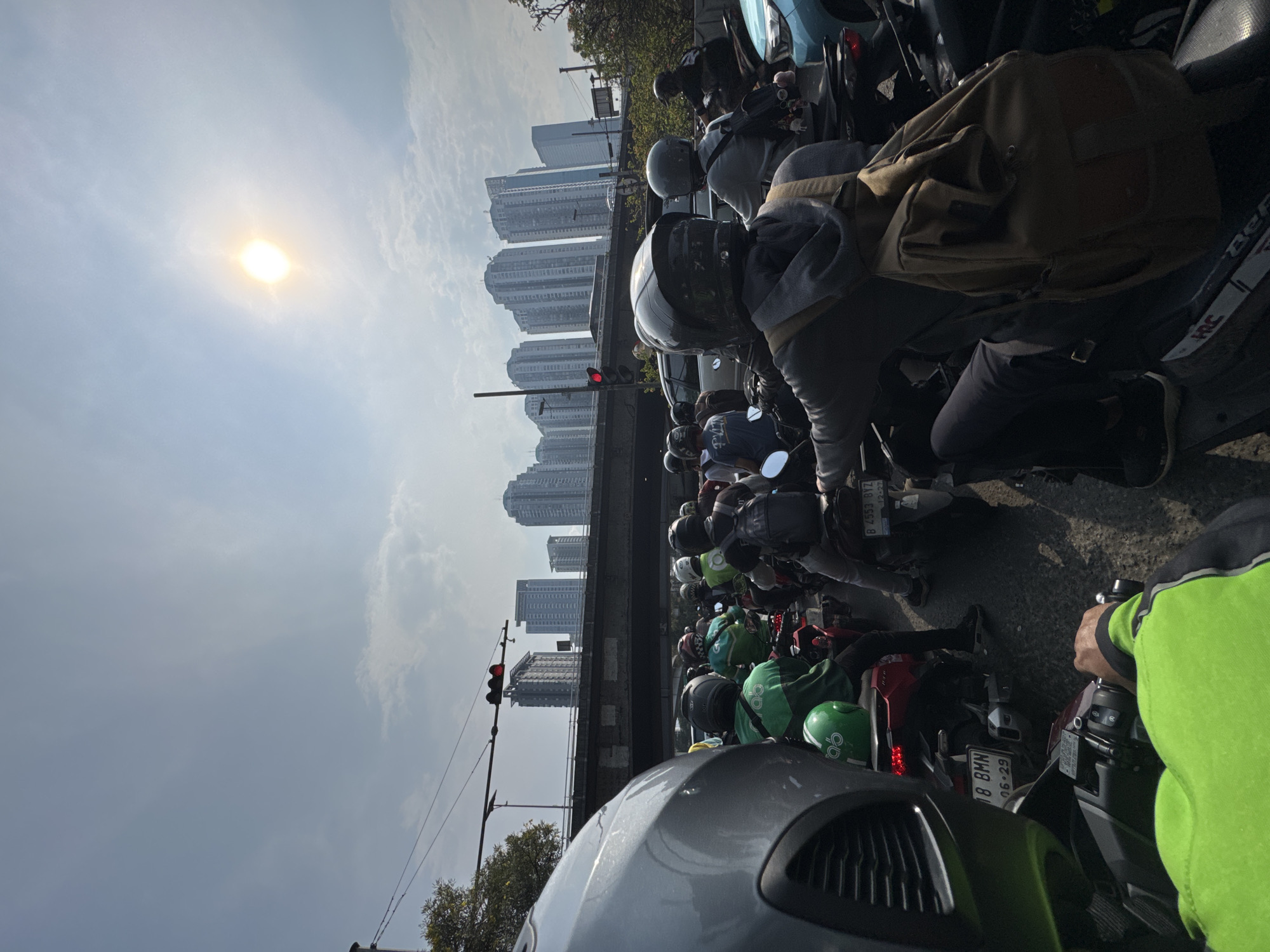 Rush hour motorcycle congestion observed in West Jakarta