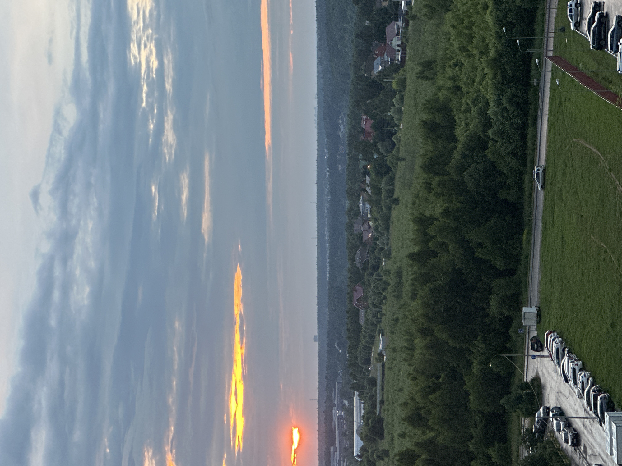 Podolsk at golden hour: streets, residents, and a striking sunset