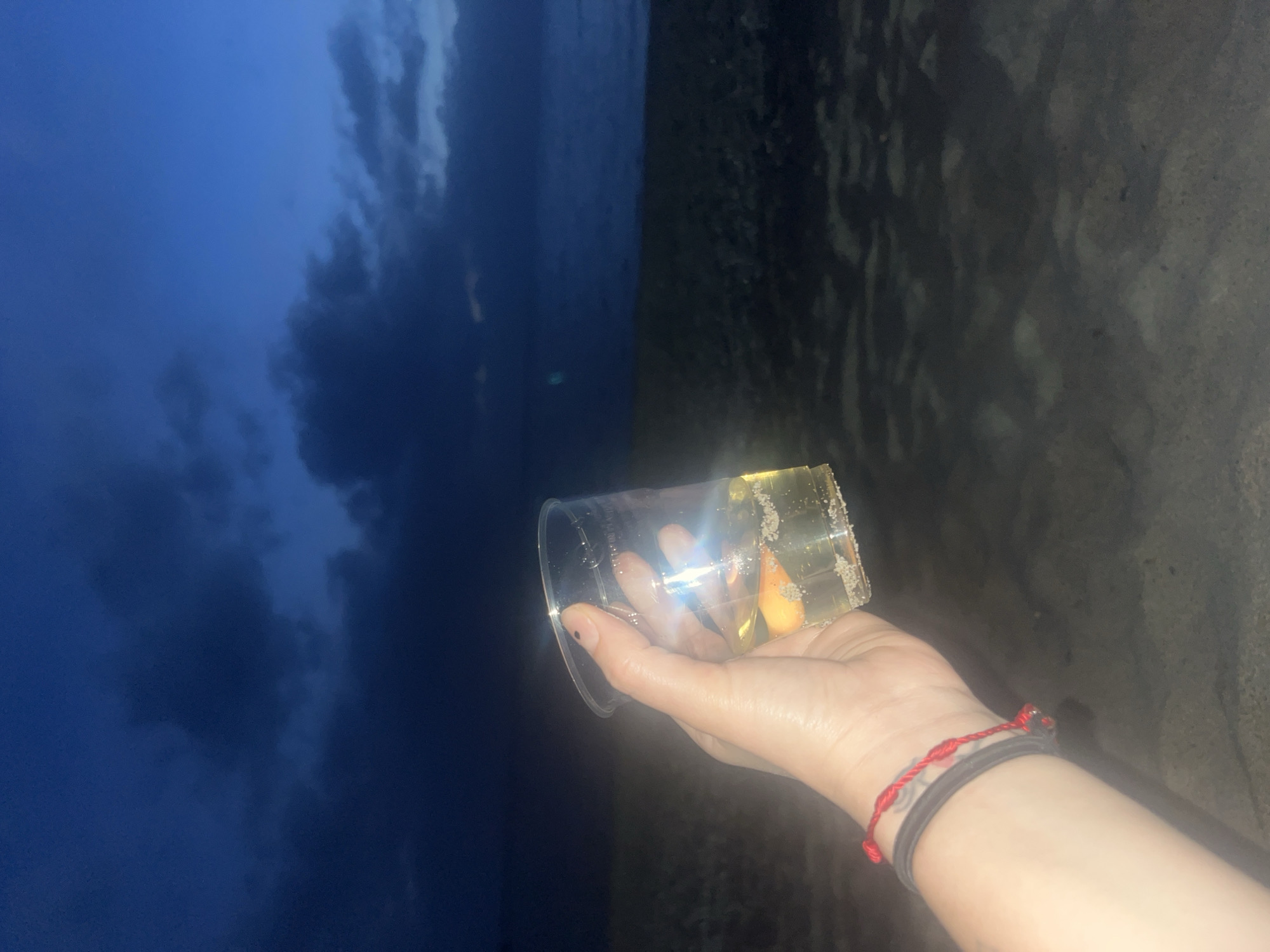 Evening beachgoer enjoys beverage under cloudy skies in Ascea