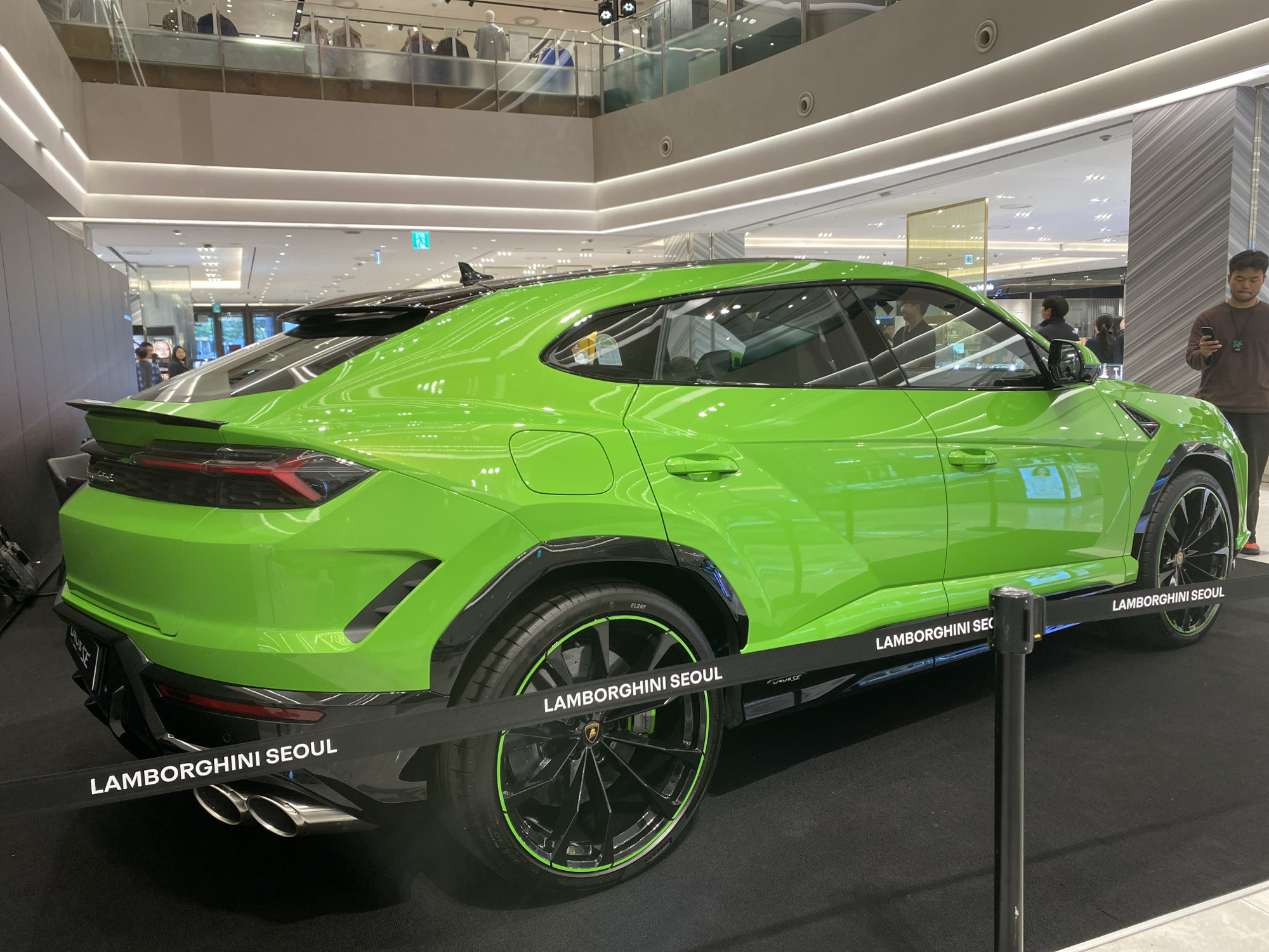Lime Green Lamborghini Urus Displayed at Daegu Showroom