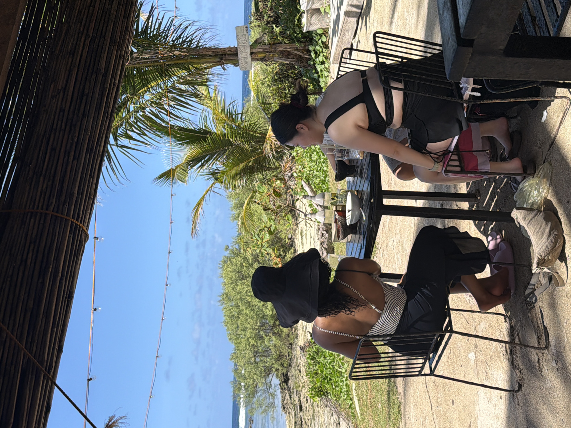 Morning tropical scenes documented at General Luna beachfront cafe