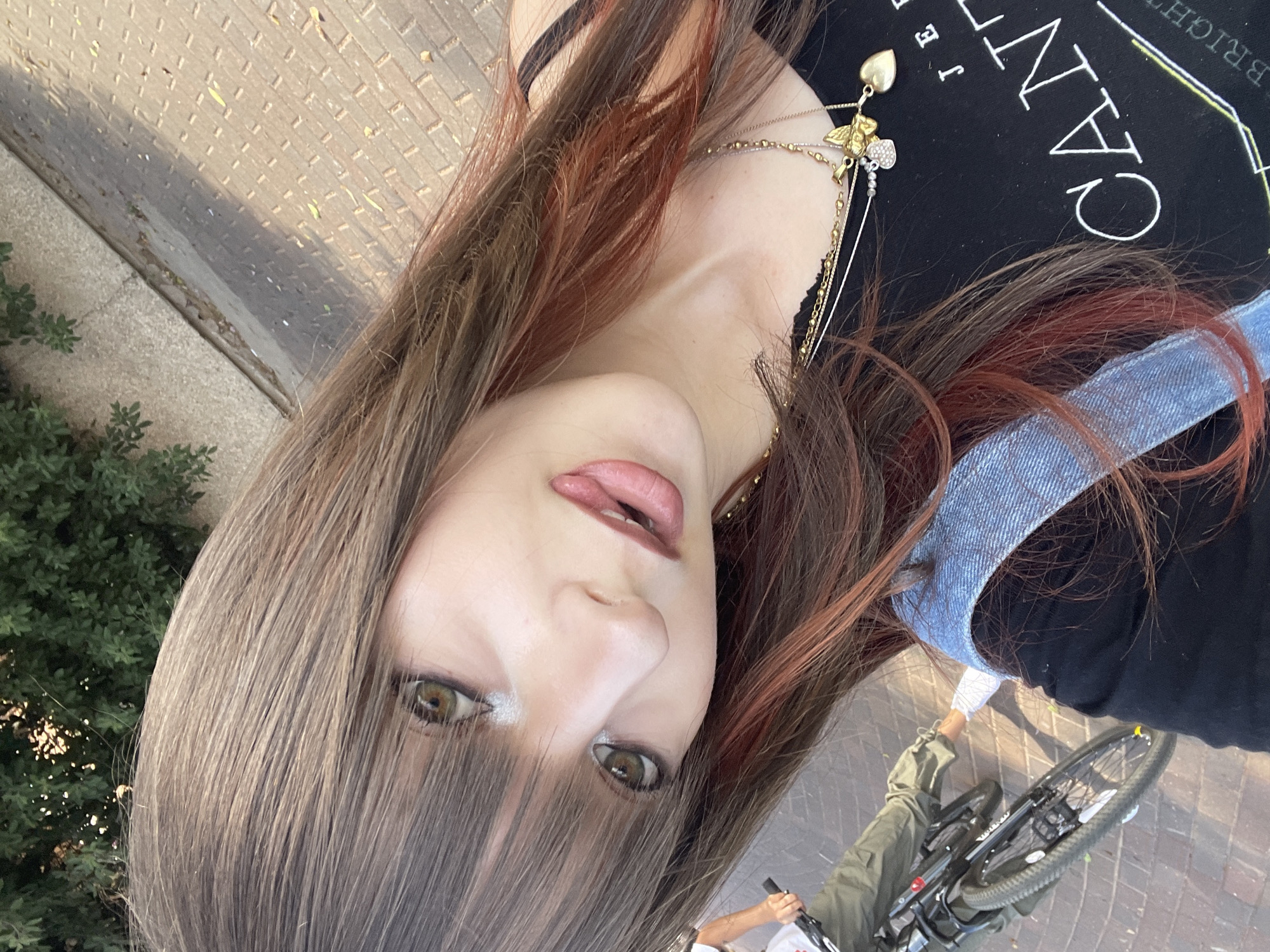 Quick selfie session on a sunny street in Raanana
