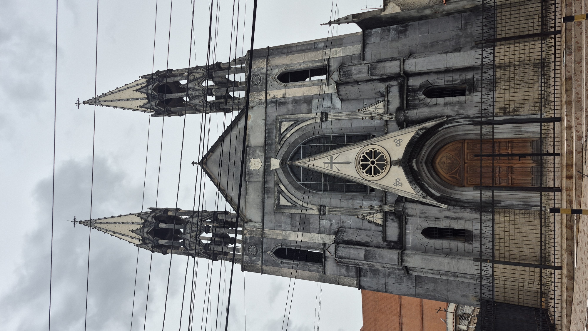 Gothic church with twin spires documented in Valencia, Venezuela