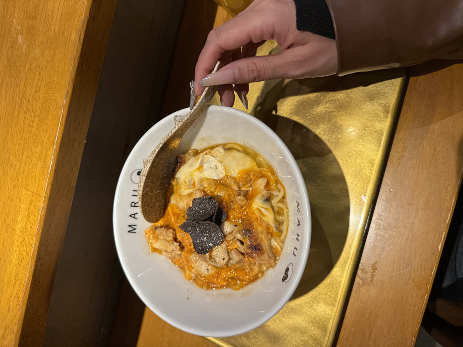 Late-night ramen with truffles photographed in Meguro, Tokyo
