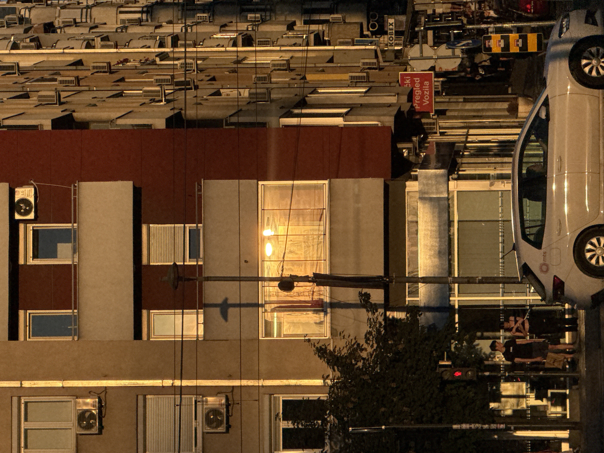 Evening walk documented through Belgrade streets during golden hour