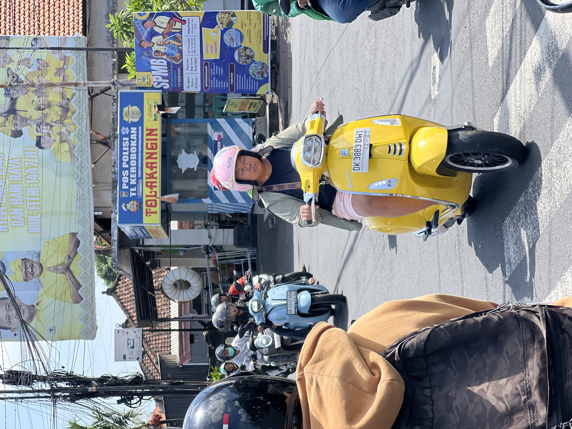 Morning motorbike traffic observed on North Kuta street