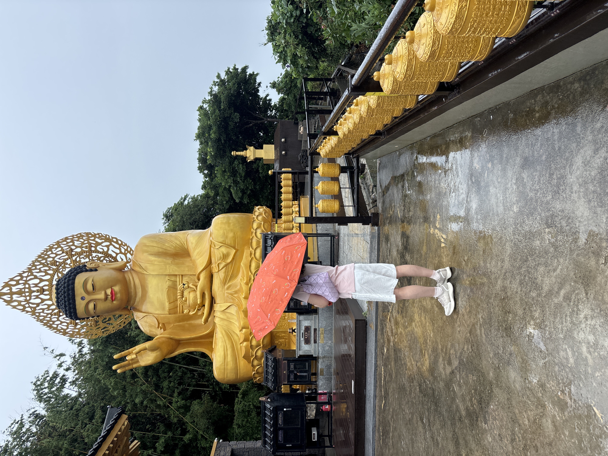 Rainy day at Bomunsa Temple, Jeju's coastal Buddhist site