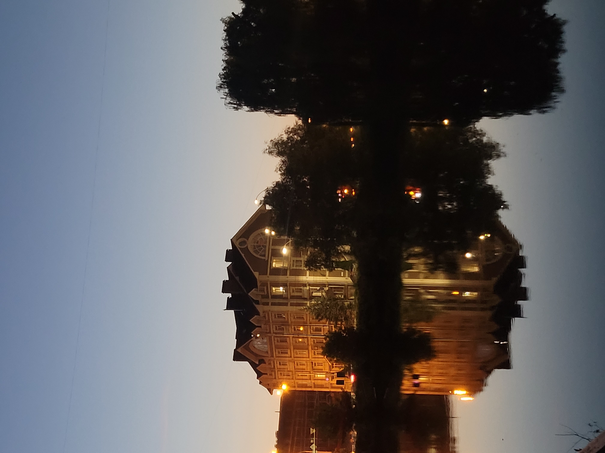 Evening stroll along a Kyiv canal at dusk