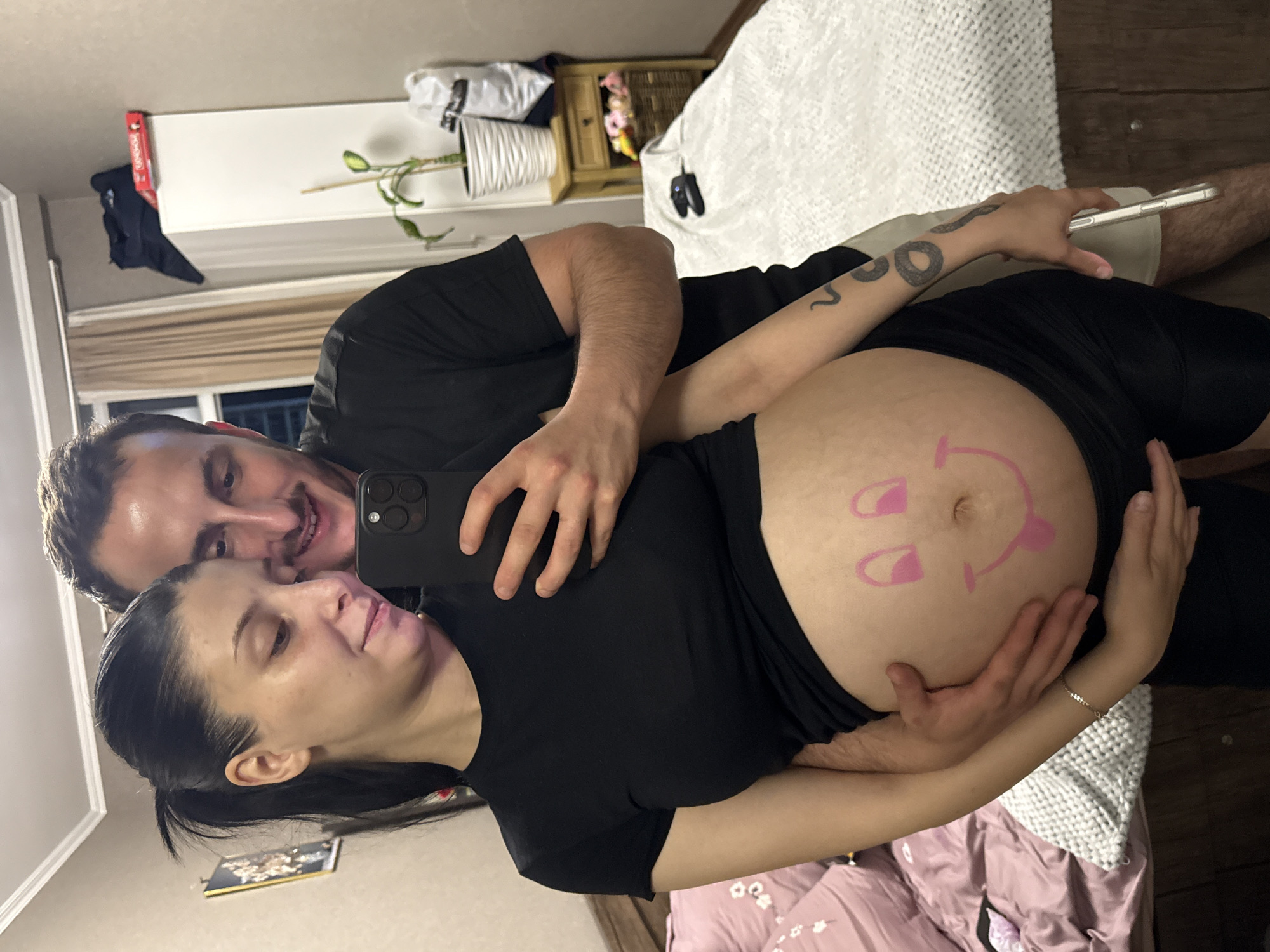 Tbilisi couple celebrates pregnancy with belly art selfies