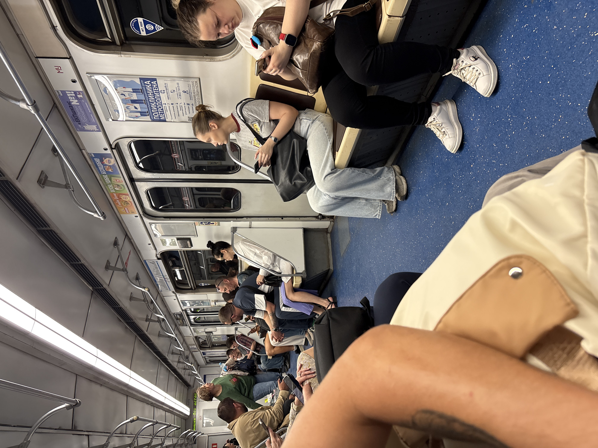 Routine subway commute documented at underground transit station
