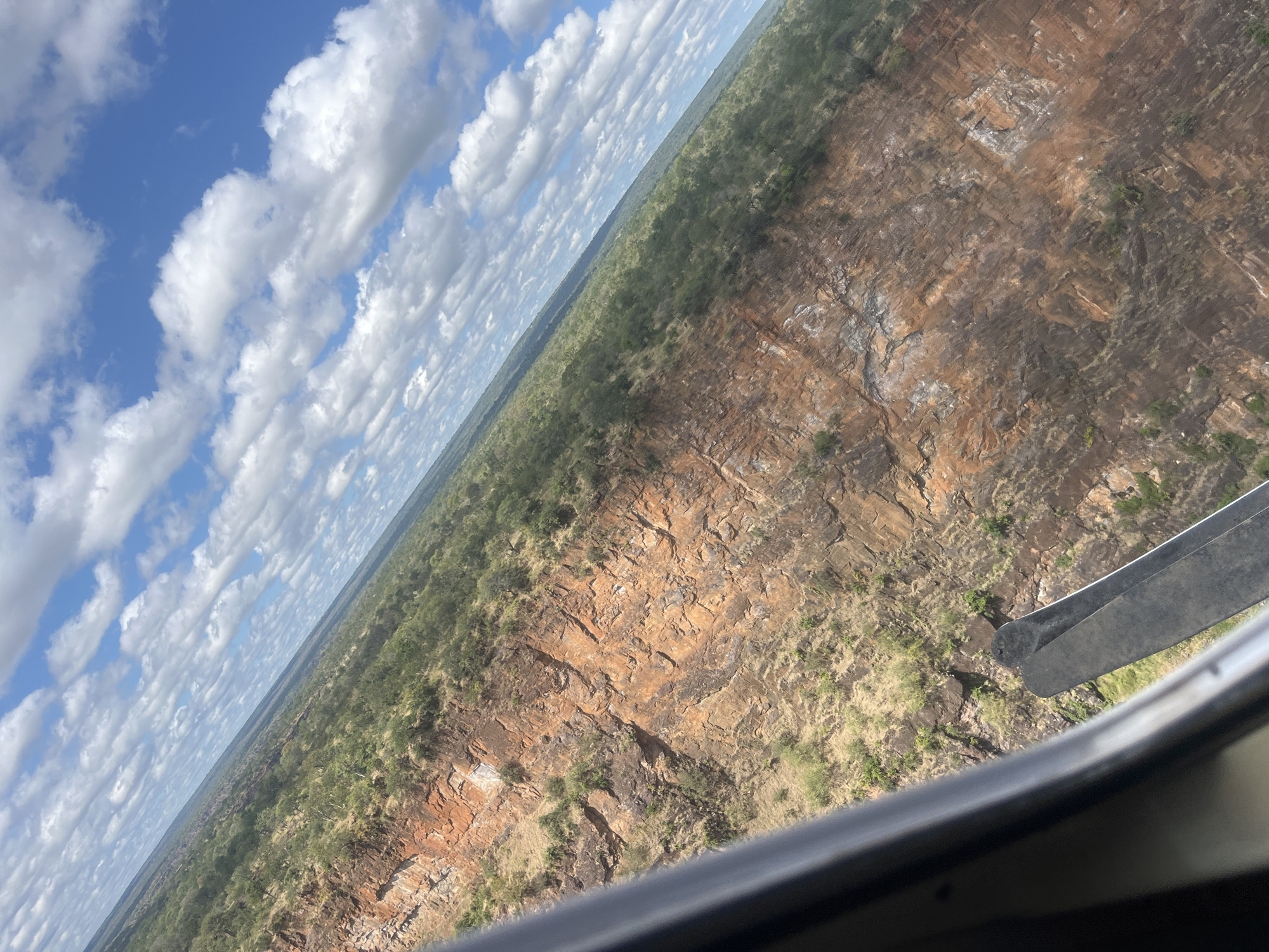 Aerial photography captured over Victoria Falls from aircraft