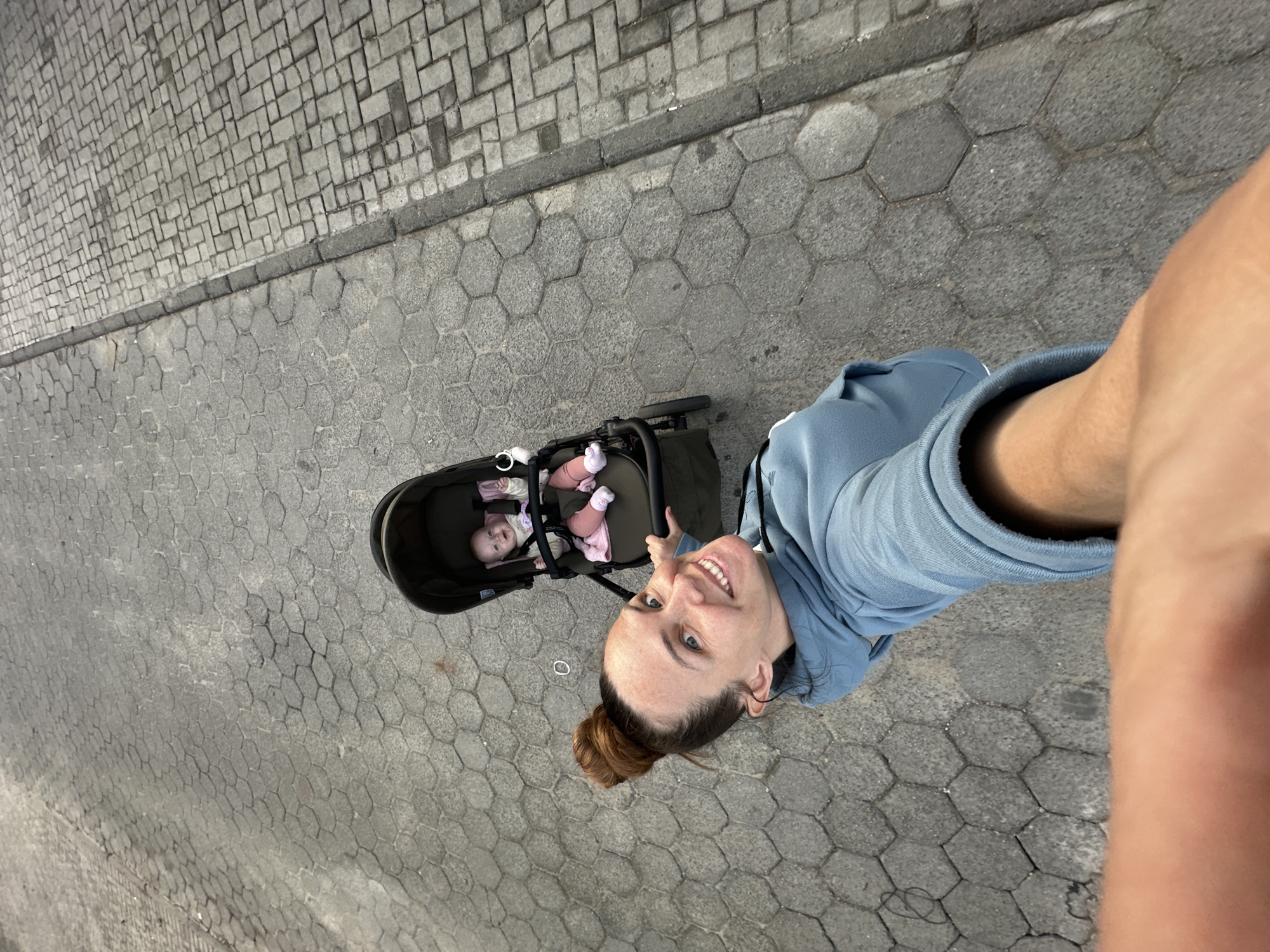 Casual moments captured in Florianópolis: selfie and neighborhood dog