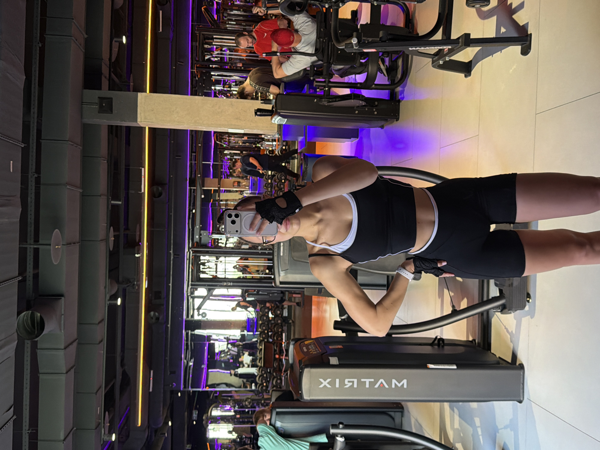 Woman documents gym workout with selfies in Podolsk