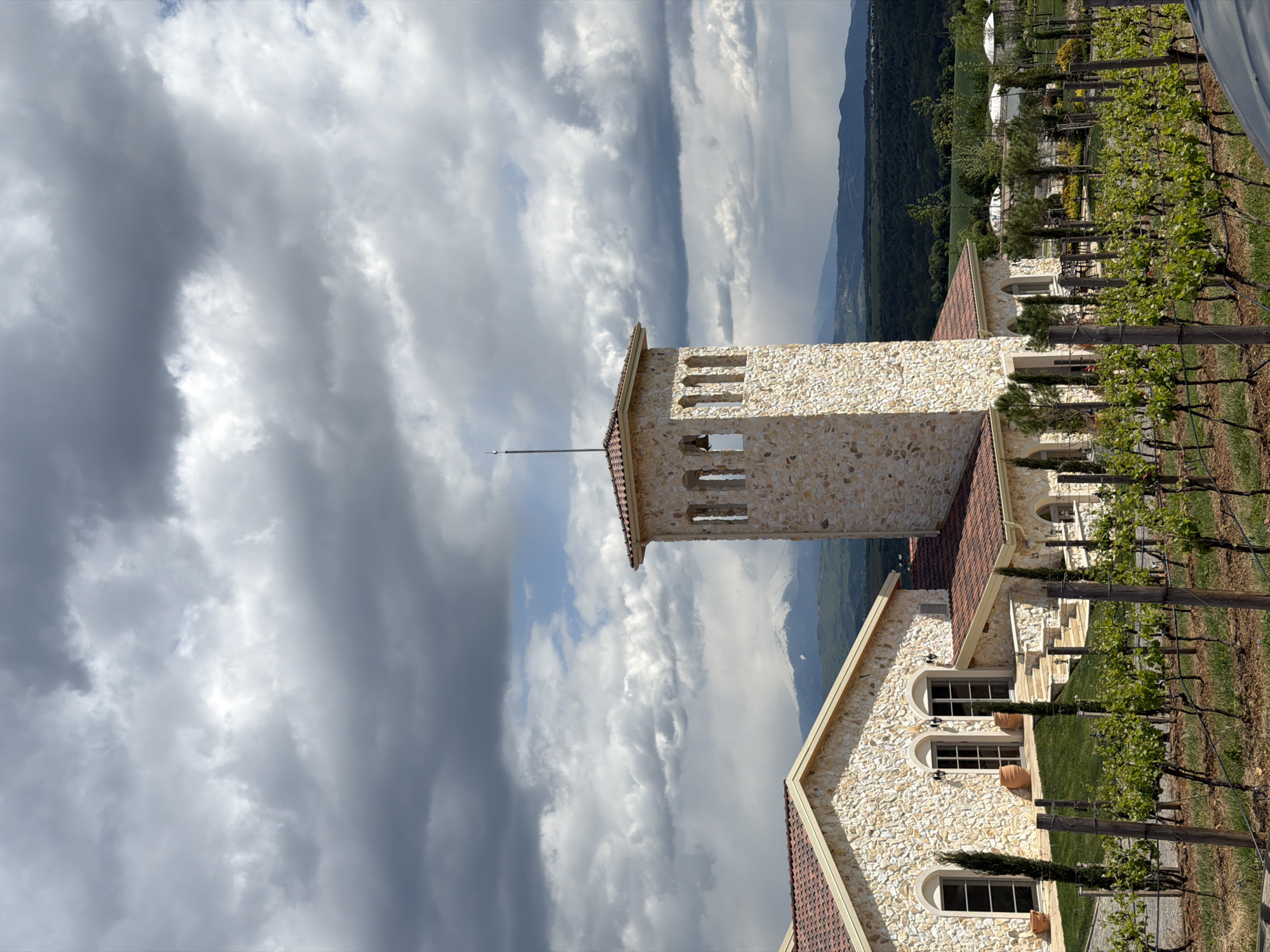Tourist documents Bulgarian winery estate and vineyards in Kocherinovo