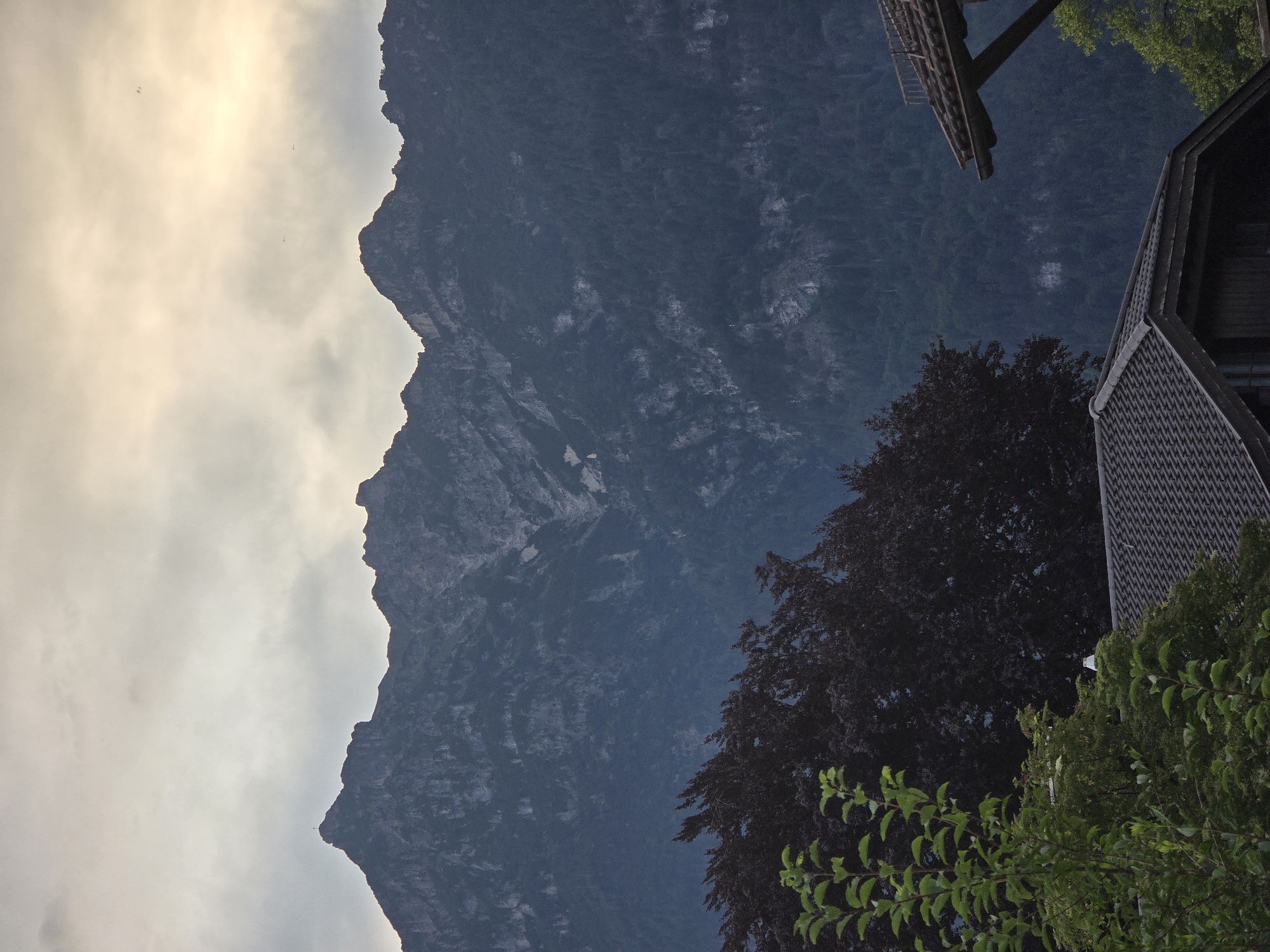 Garmisch-Partenkirchen streets and Alpine views on a cloudy summer afternoon