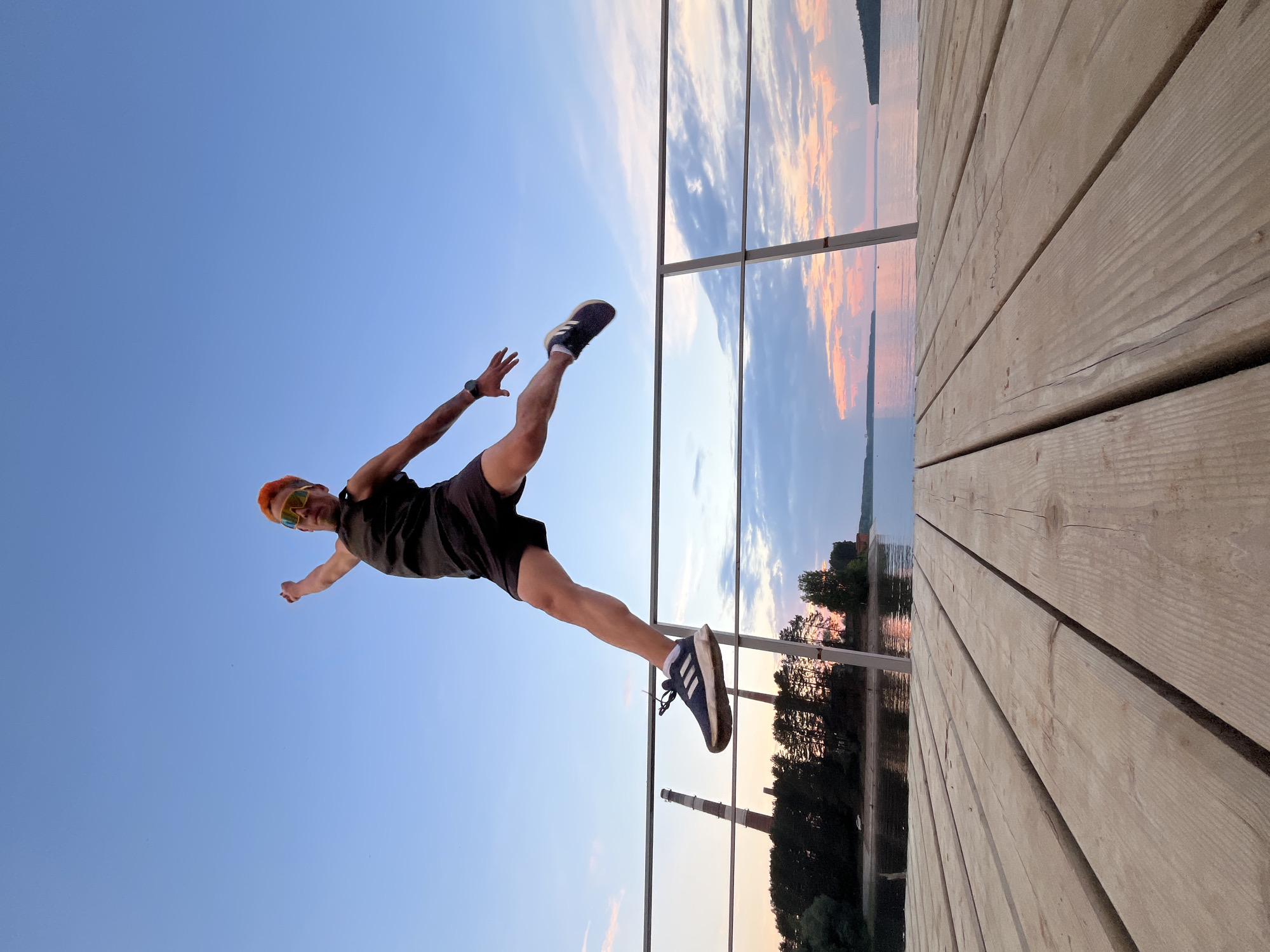 Sunset bike adventure through Chaikovsky with pier jumping