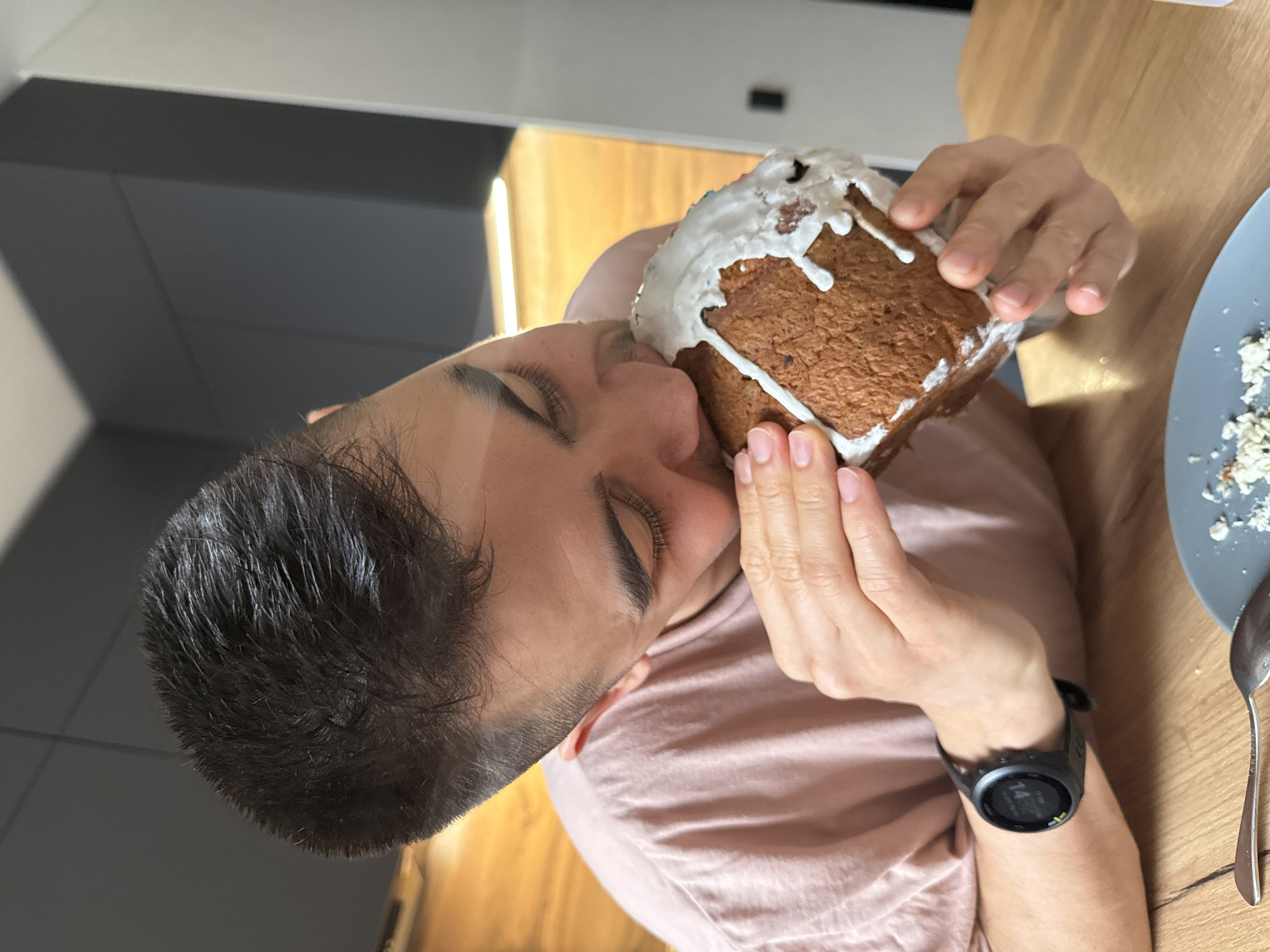 Person eats gingerbread house in Kazan