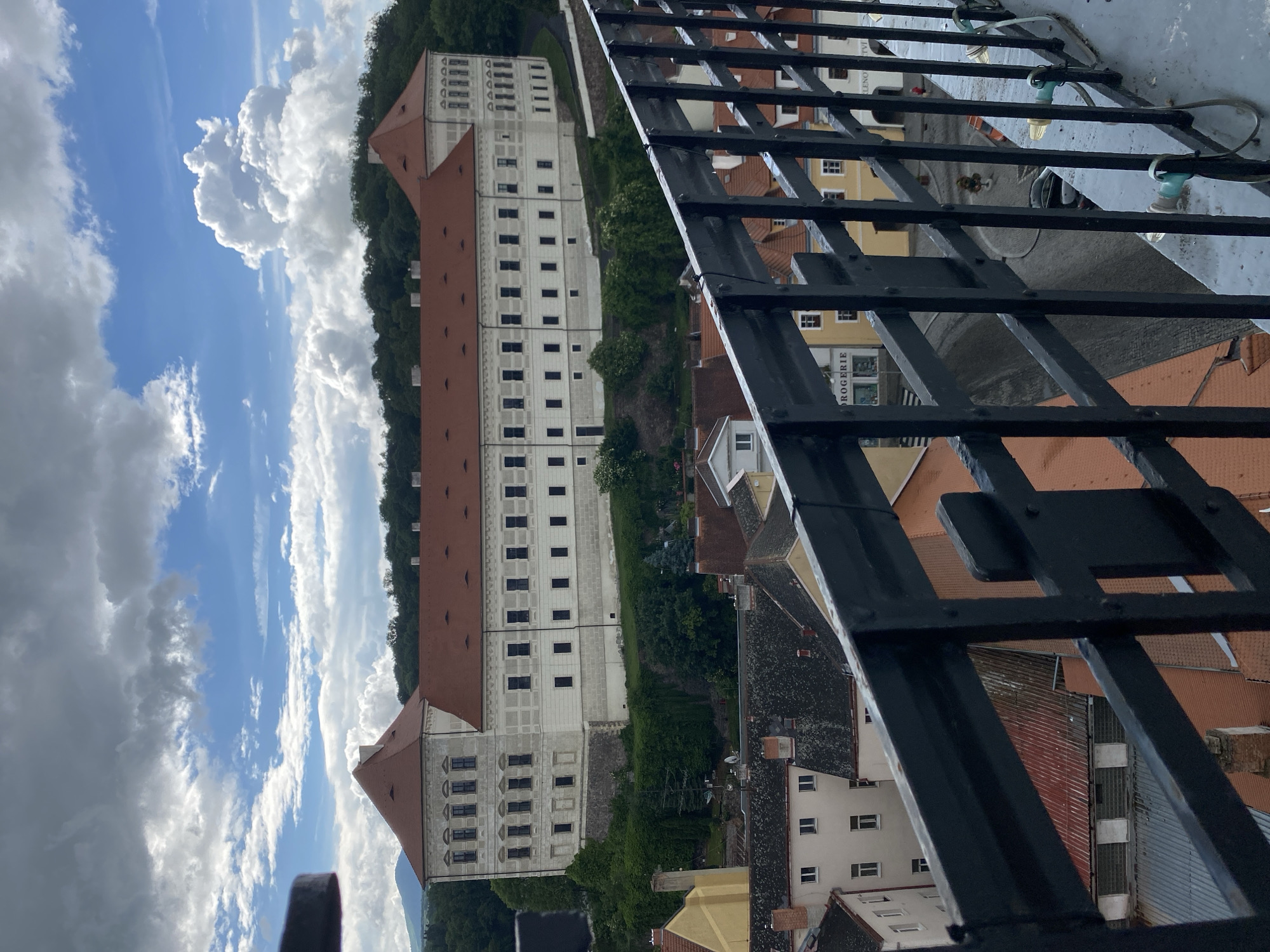 Morning documentation of Bílina townscape from elevated viewpoints