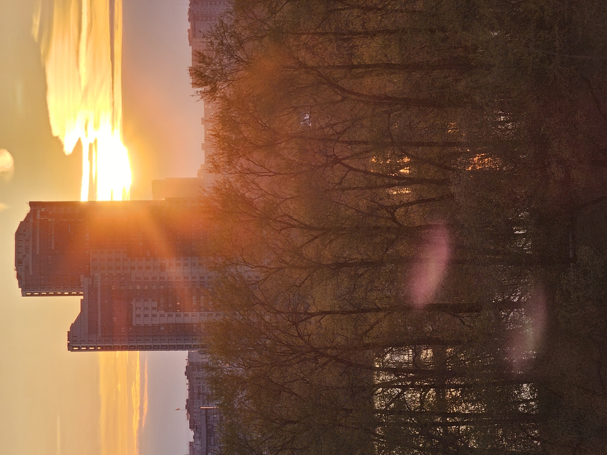 Spring evening scenes documented across Khimki, Russia