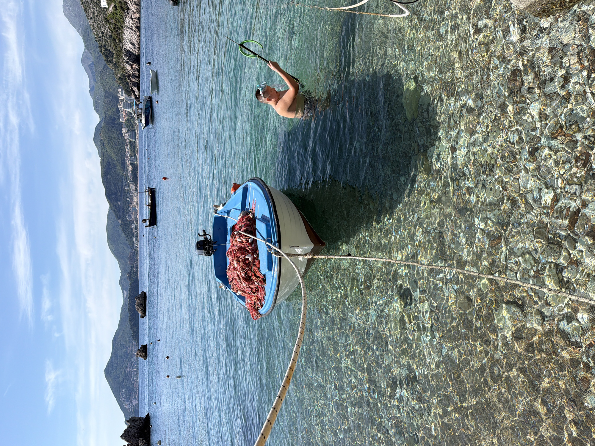 Young spearfisher spotted in clear waters off Pržno beach