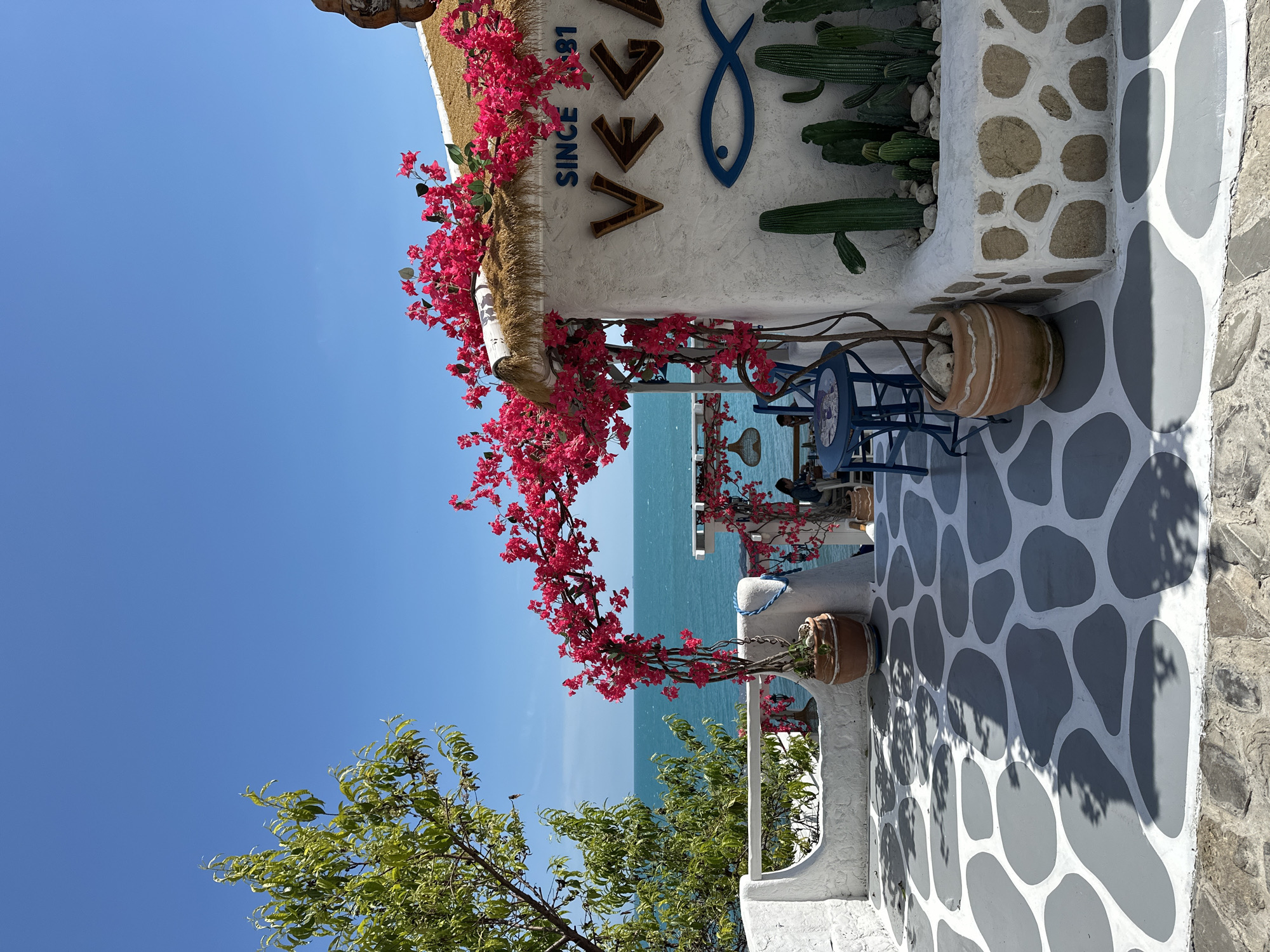Sunny afternoon on Nesebar's seaside terrace