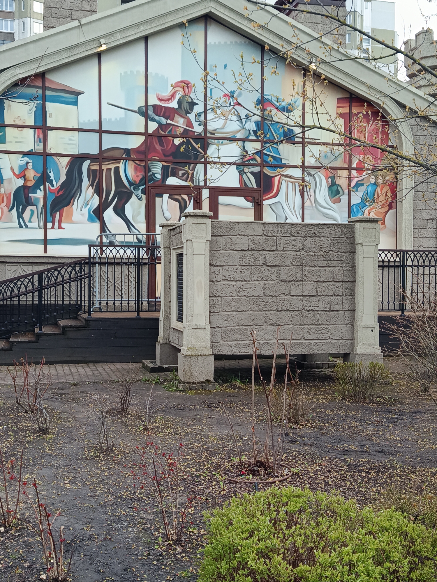 Spring park scene documented in Moscow featuring weeping birch