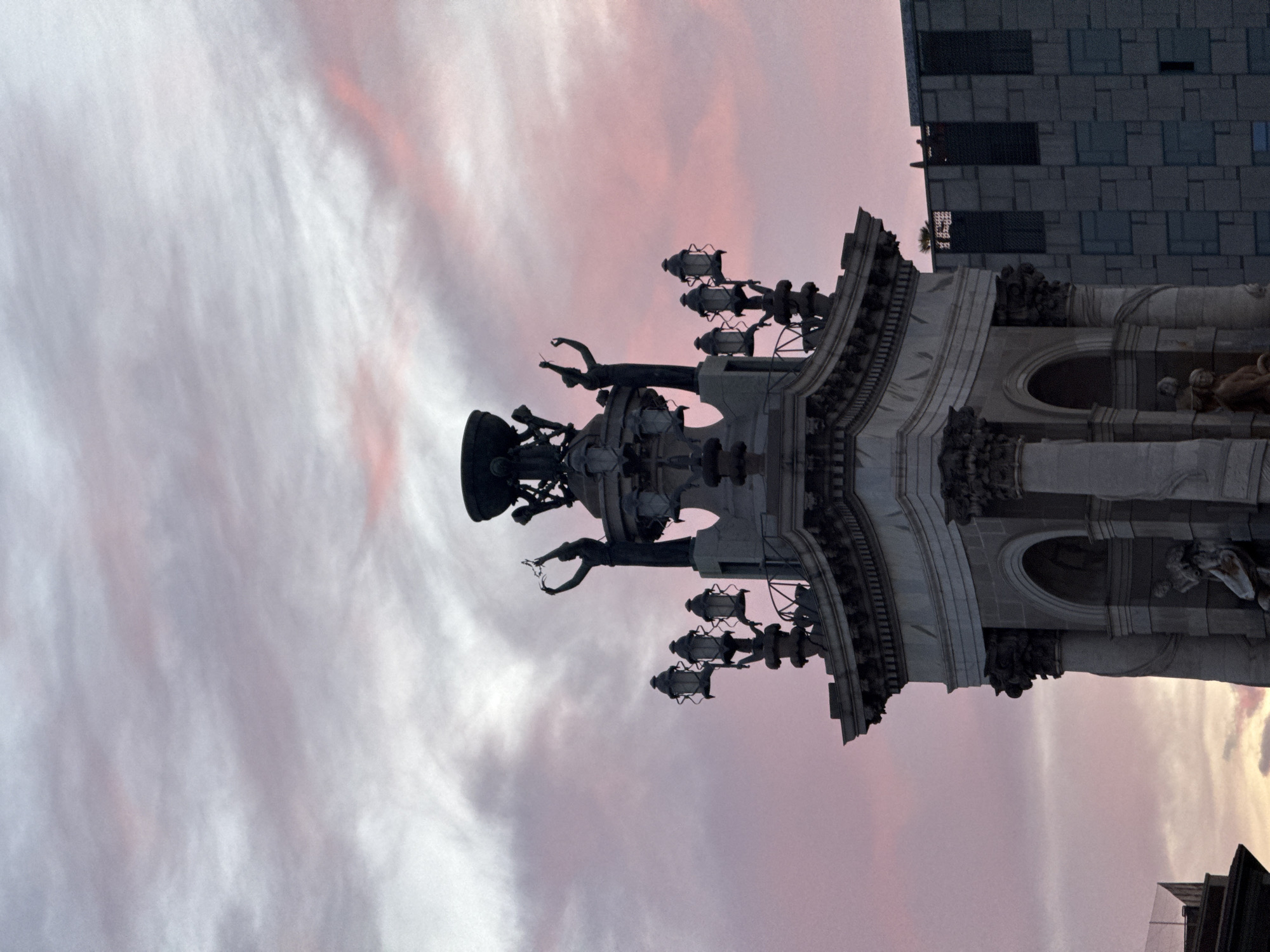 Evening scenes captured across central Barcelona landmarks and plazas
