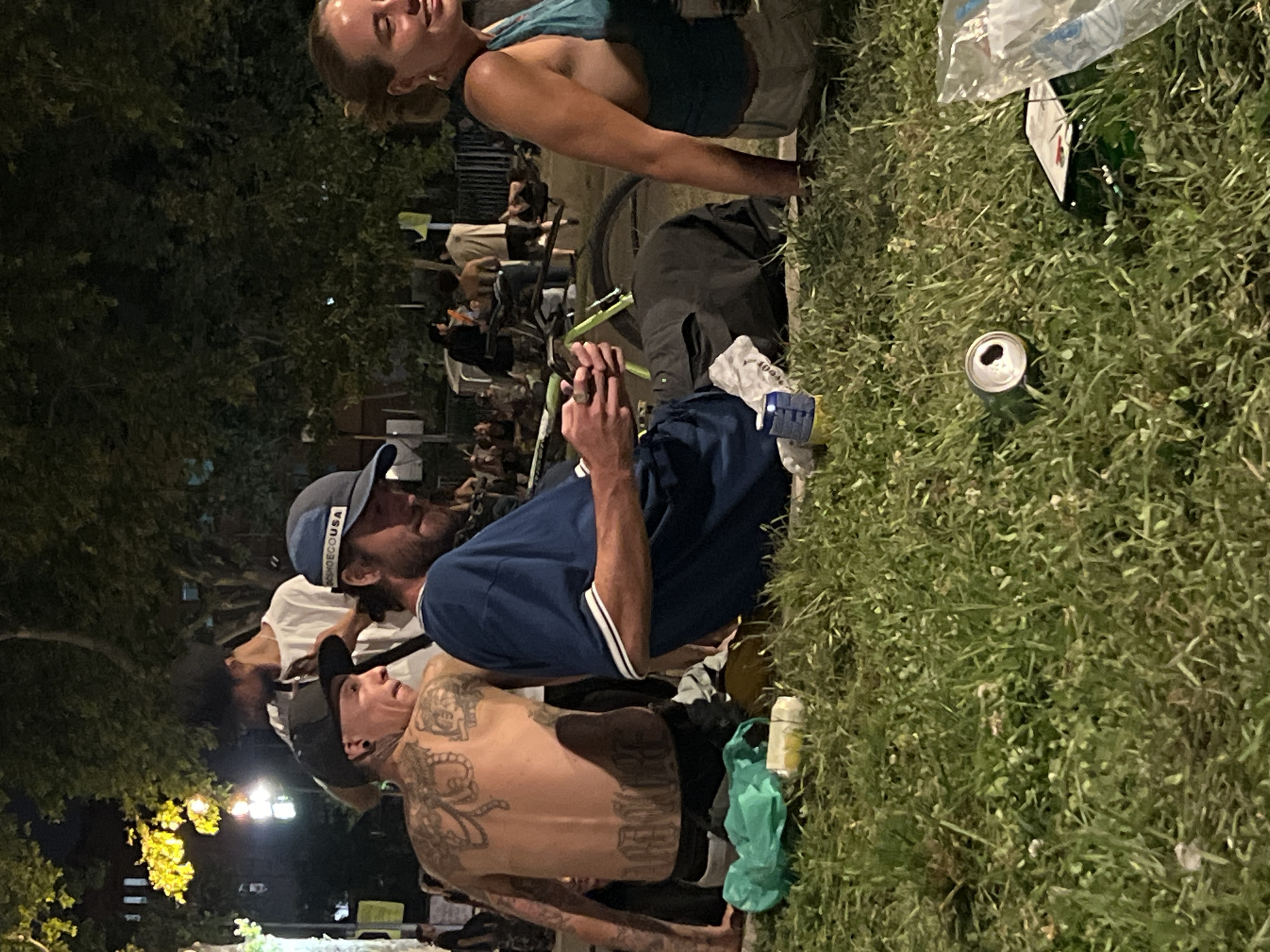 Summer night gathering at Arc de Triomf, Barcelona