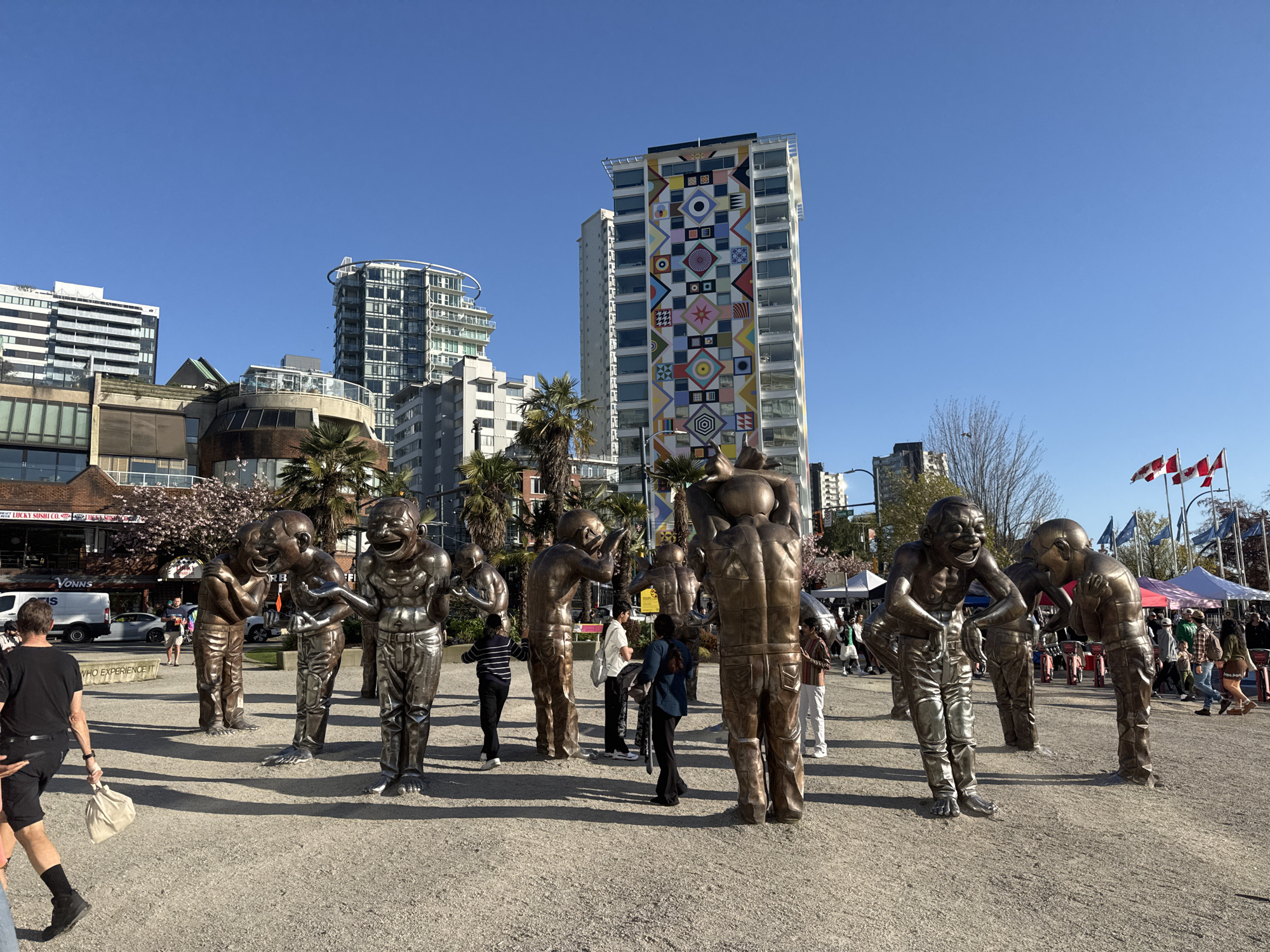 Early morning scenes documented at Vancouver park and street