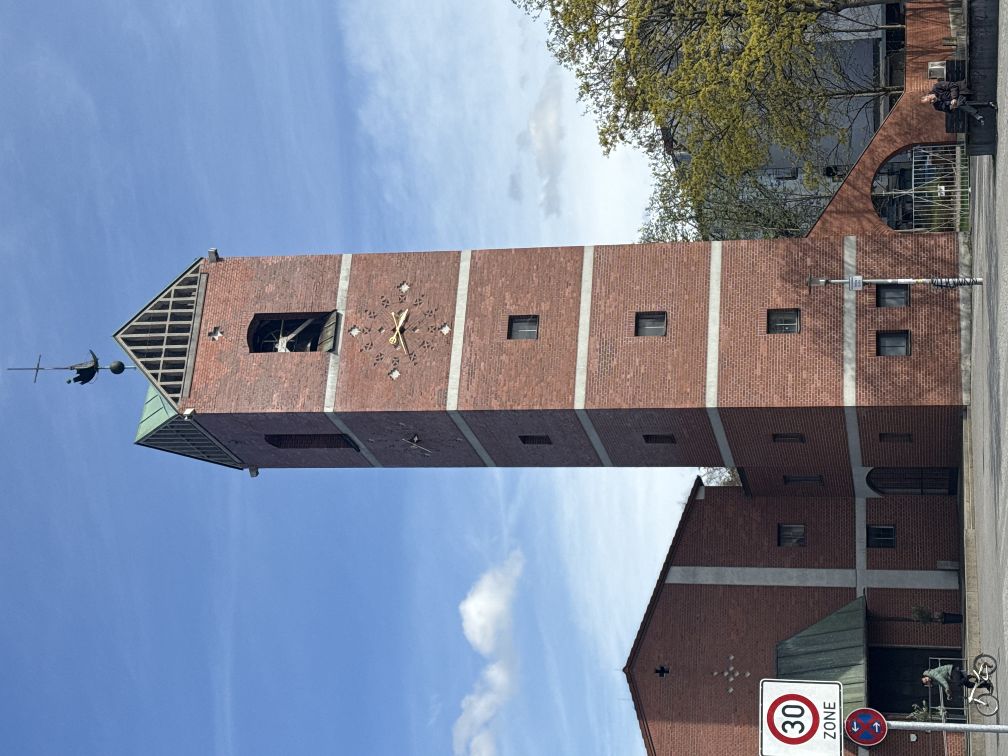 Munich brick church tower captured in afternoon documentation