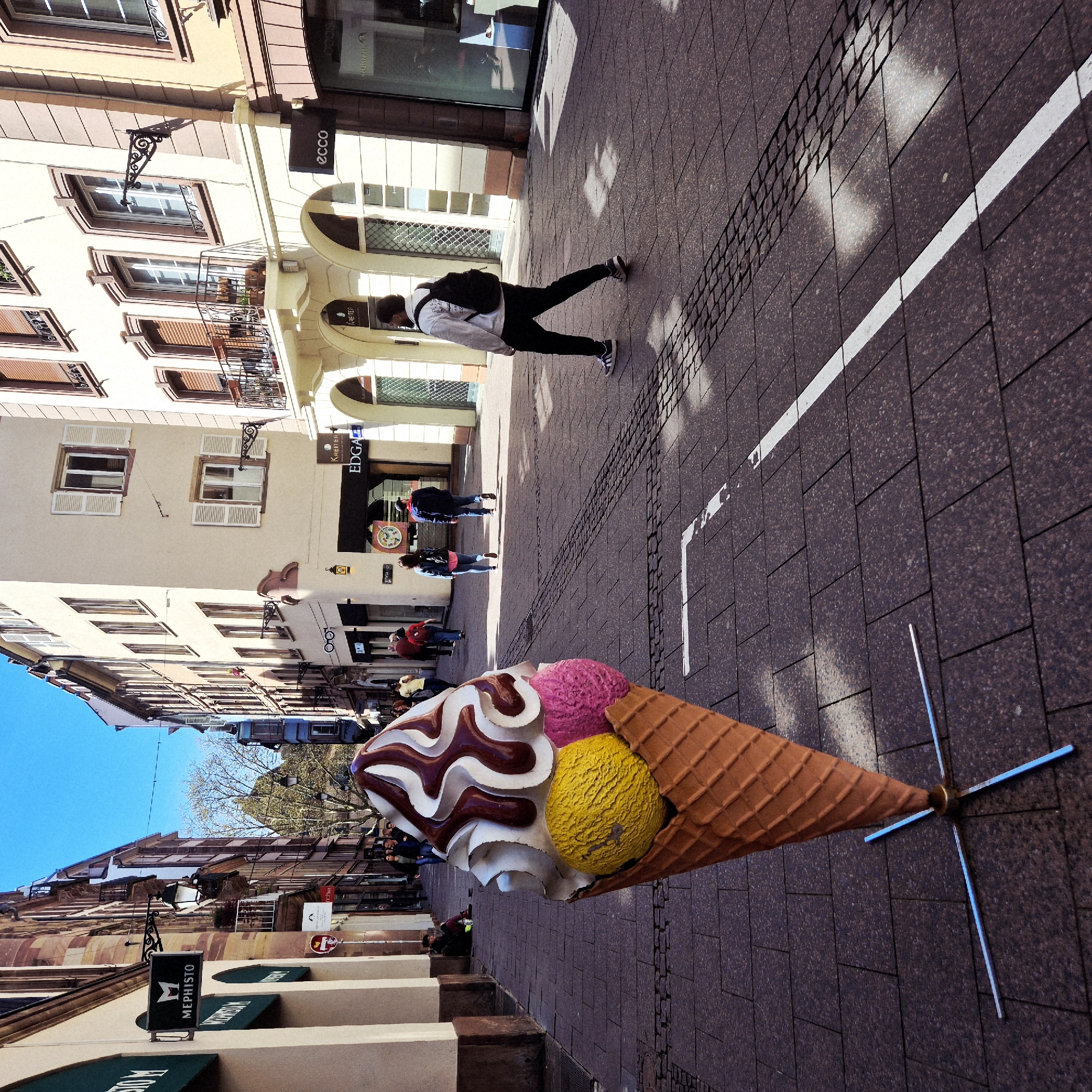 Sand sculptures appear on Strasbourg streets near Easter displays