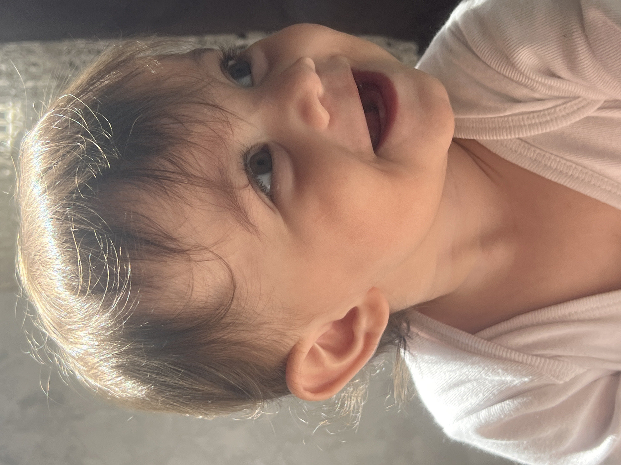 Joyful toddler photographed in close-up portraits in Elena, Bulgaria