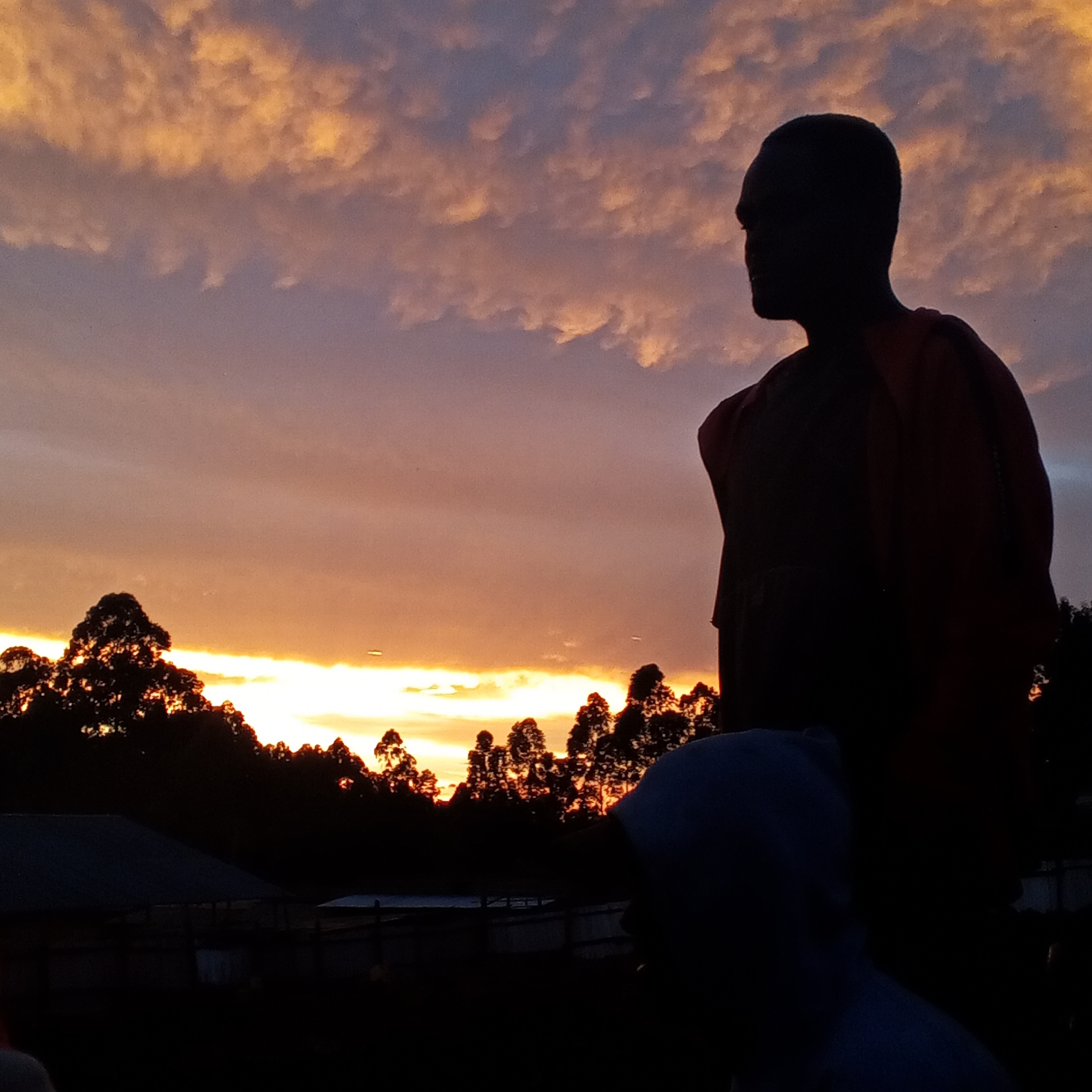 Construction site activity documented during sunset in Borabu Chitago ward