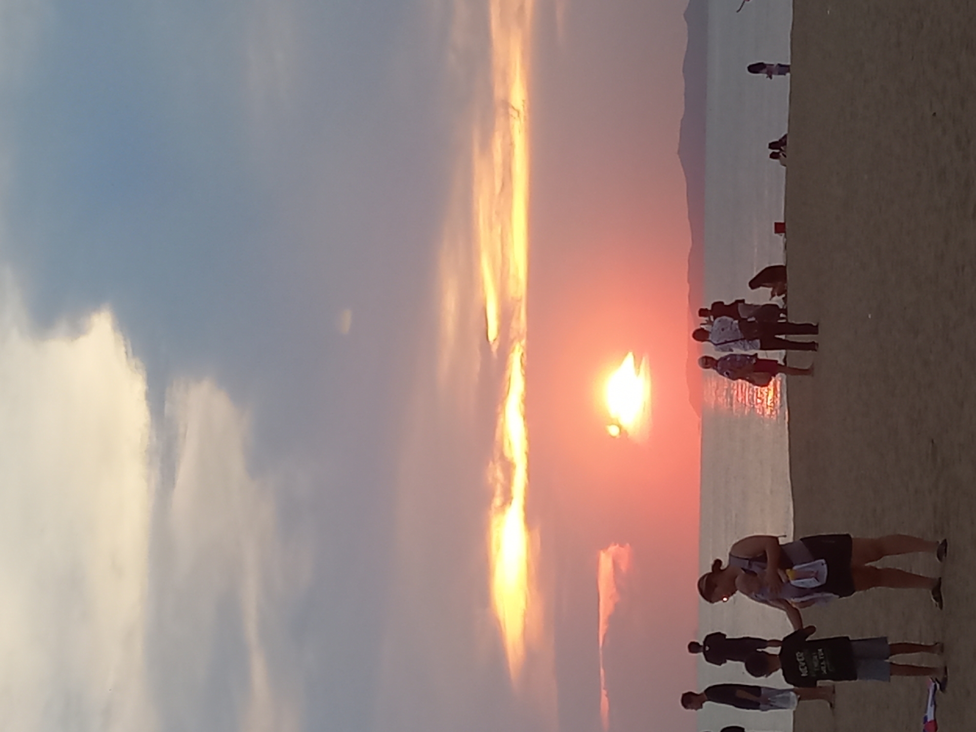 Crowds gather for sunset viewing on Pattaya beach