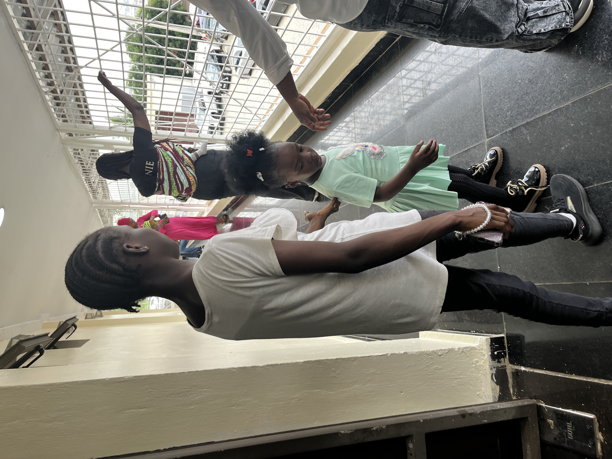 Morning foot traffic at a public facility in Abuja