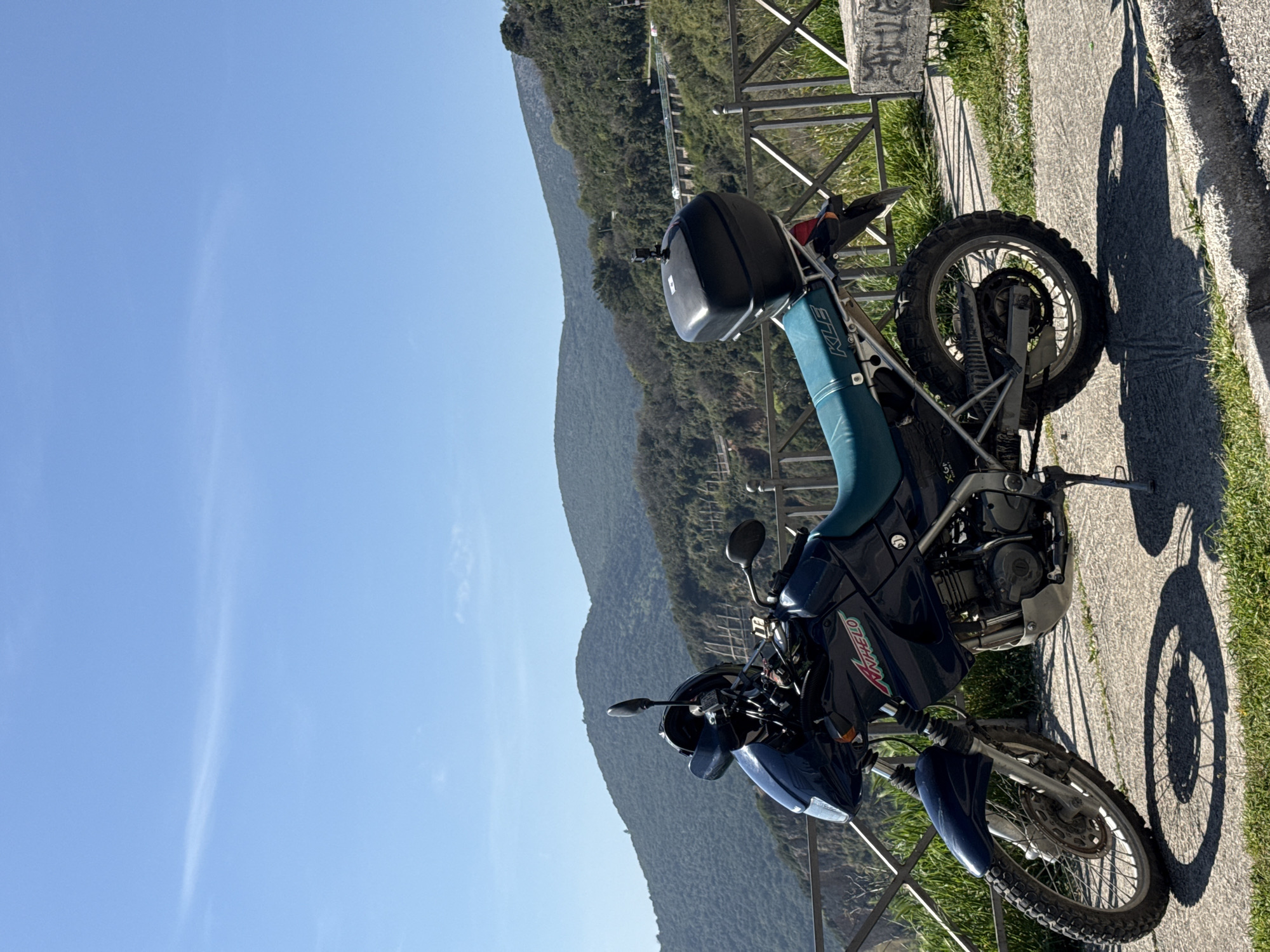 Touring motorcycle spotted roadside in Montenegro mountains