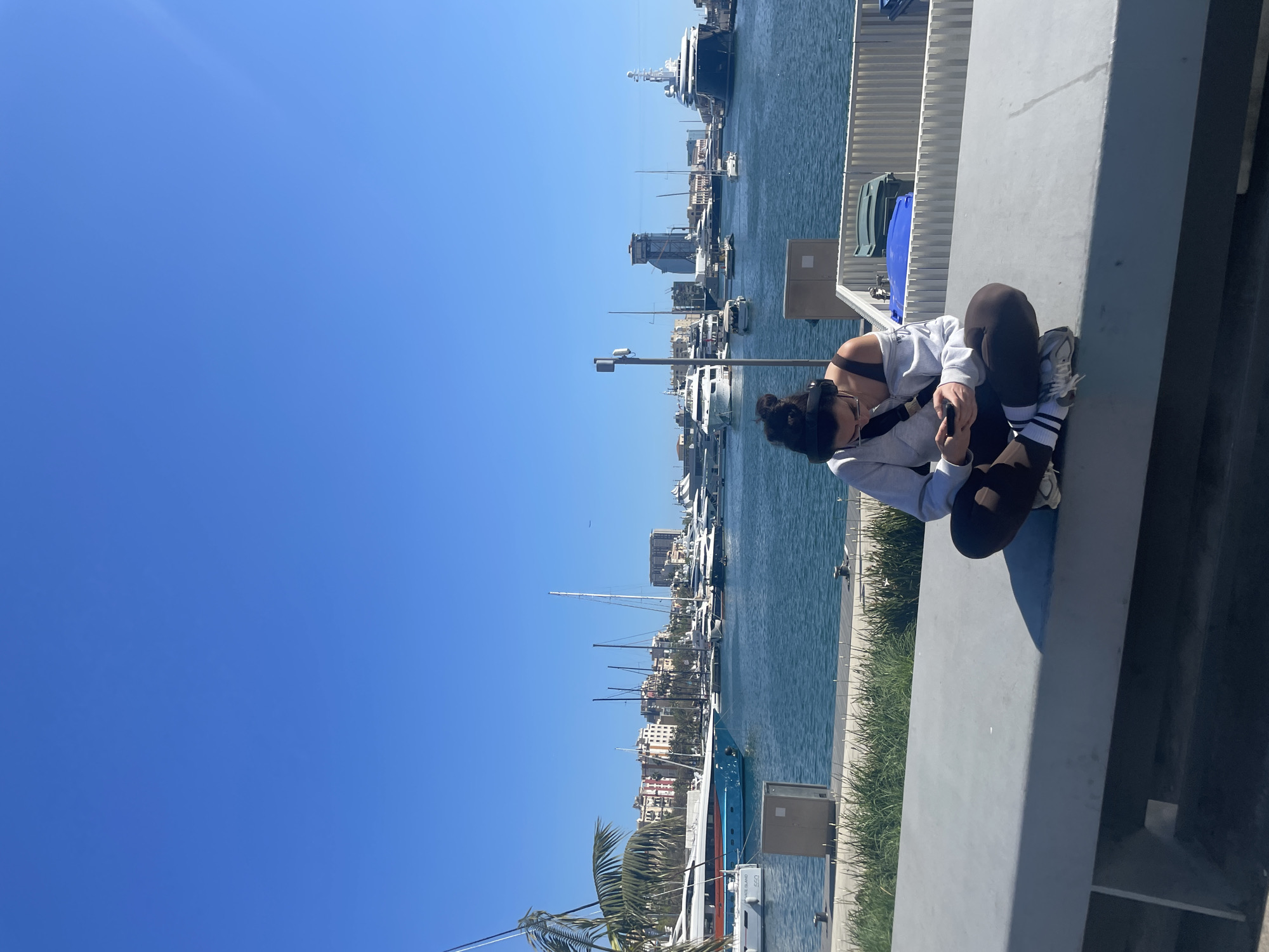 Peaceful afternoon moments captured at Barcelona harbor marina