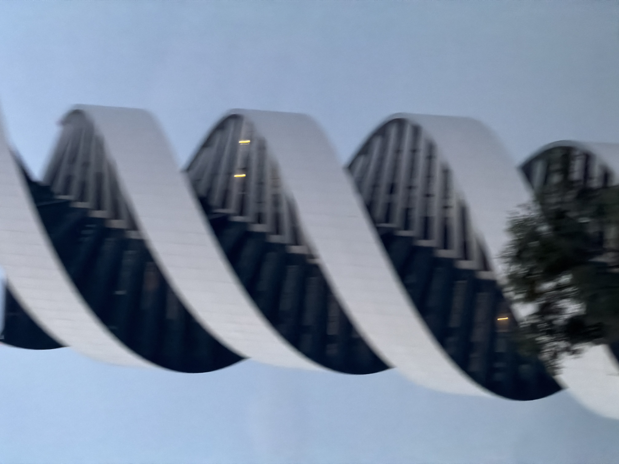 Modern spiral architecture photographed in San Bernardino Tlaxcalancingo